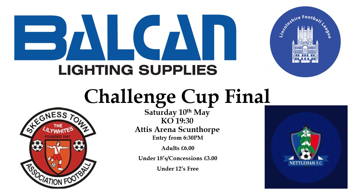 So it's finally here....
Cup Final Day
1 Venue
2 BIG Games
4 Teams 
All fighting for Silverware
We would like to wish all Teams in their finals a fantastic day.
<a href="/WybertonFC/">Wyberton FC</a> V <a href="/ImmTownfc/">Immingham Town FC</a> 
<a href="/skegnesstownres/">Skegness Town AFC Reserves</a> v <a href="/NettlehamFC2/">Nettleham FC</a>