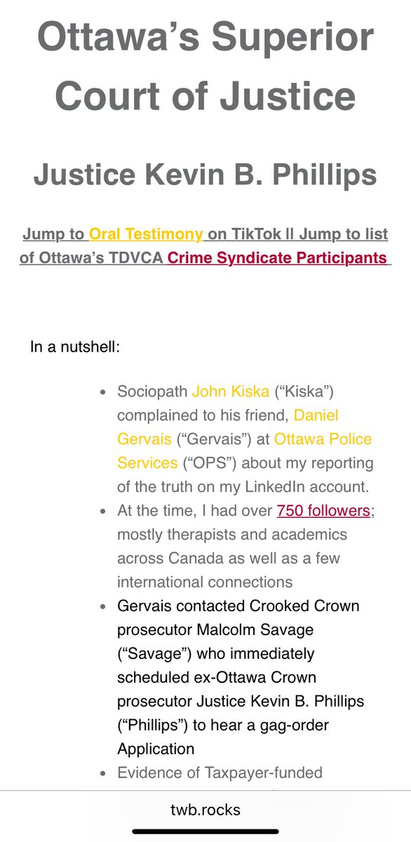 CaeJak's tweet image. Ya, jurisdiction is more of a “guideline” to these demon-managed carcasses vs. legislation.
My first lesson?
@SCJOntario_en ‘s #KevinPhillips &amp;amp; his unlawful, illegal, without-jurisdiction #GagOrder issued to prevent me from exposing my husband’s crimes

twb.rocks/organized-crim… 👈