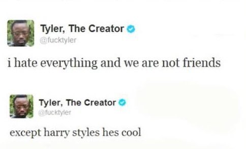 HSFEATURES's tweet image. Except Harry Styles he’s cool.