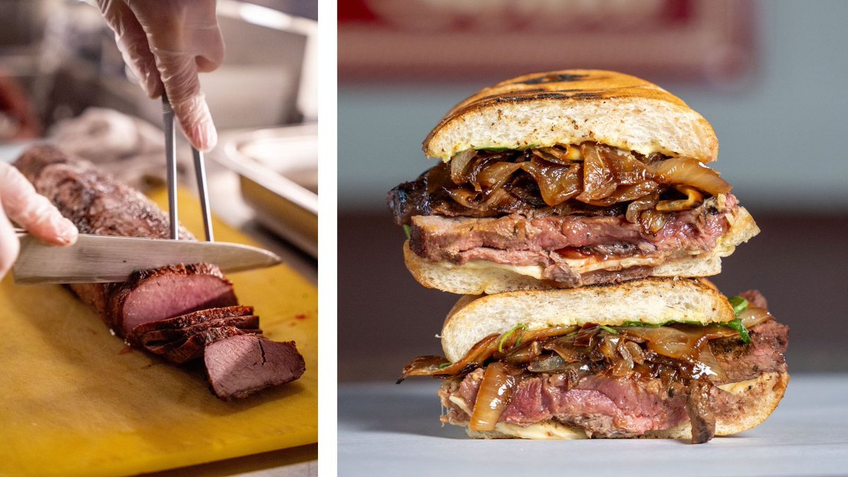 SATURDAY SPECIAL ✨ 
Juniors Steak Sandwich – Grilled Hanger Steak, Swiss, Melted Onions, Slow Tomatoes, Rocket &amp; Dijonnaise 😋