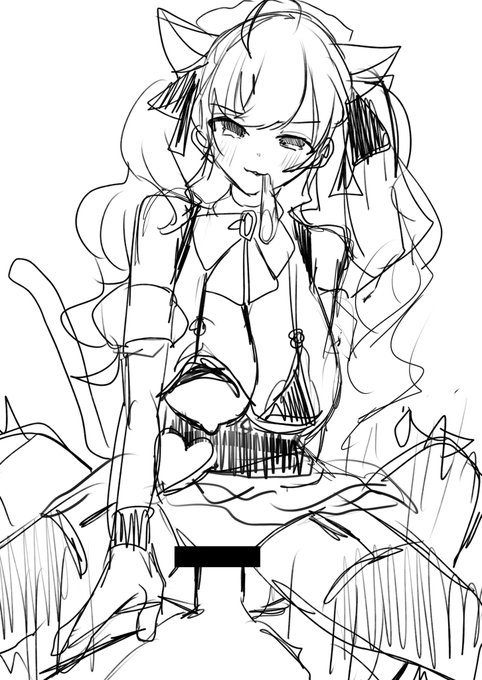 メイドの日〜!って思ったけど間に合わないと思うからラフ!あげちゃえ!tkmyだよ 