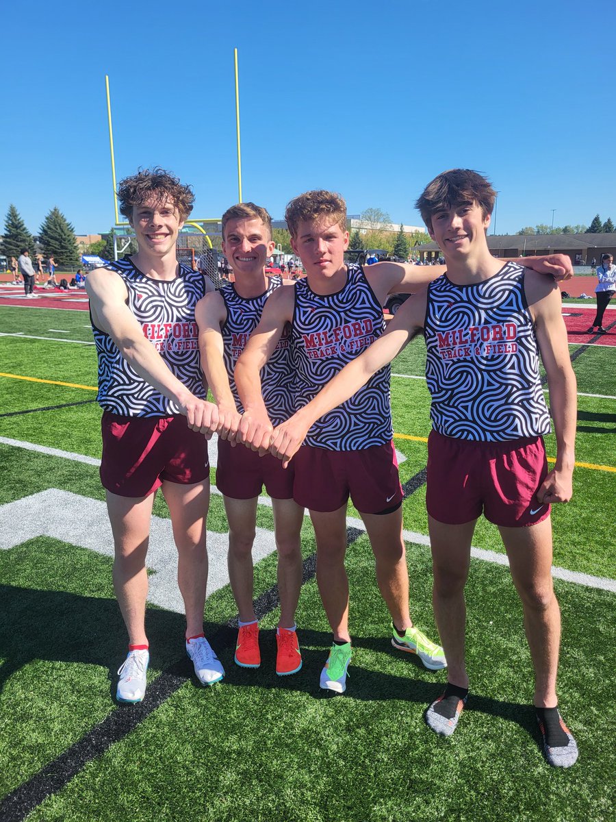 Milford Event Champions at the LVC Meet included...
Landon Murray LJ
Lexie Remtema HJ
Boys 4x800
Lexi Hincka 100 HH
Kyle O'Rourke 1600 &amp; 3200