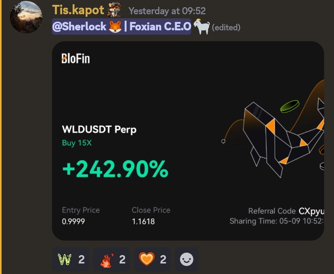 Amazing last few days in @FOXIANORG 

$FXS 🔥
$GMT 🔥
$ME 🔥
$WLD 🔥
$CHR 🔥
$WOO 🔥
$BERA 🔥

All printing, join @FOXIANORG For more Premium Calls!