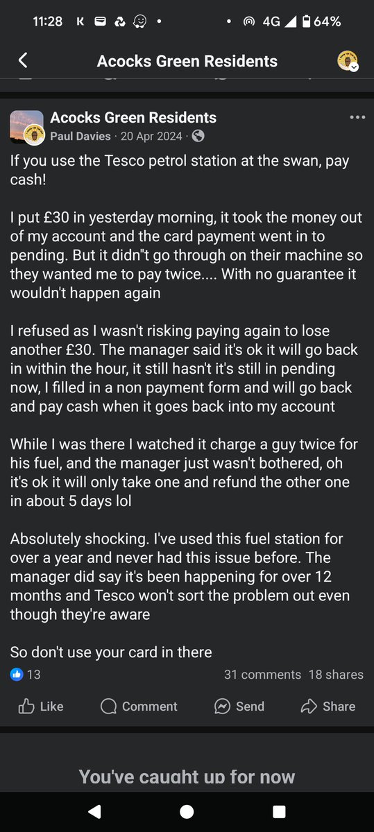 ShadeVaper's tweet photo. @Tesco just had a rather unpleasant experience in your petrol station, Yardley, Birmingham. Wendy the "manager" could do with some retraining 
Attached pic, I will be escalating this. Threatened with arrest because your system is faulty, &amp; your staff know it is! https://t.co/bKuuztfTfn