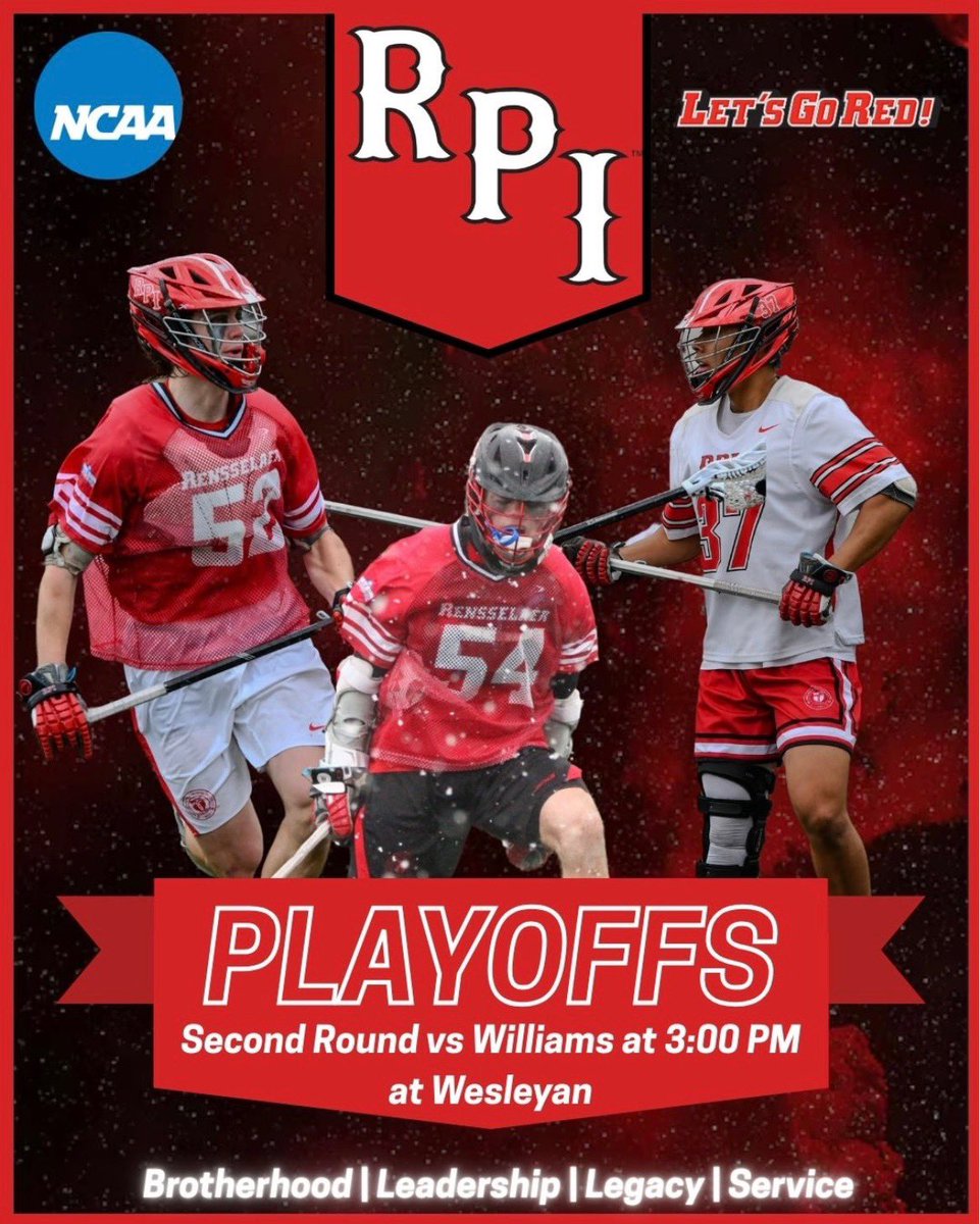 Second Round NCAA Tournament 

🆚 Williams
📍 Middletown, CT
🏟 Citrin Field
⏰ 3:00 PM EST

#welcometotheshow | #rolltech