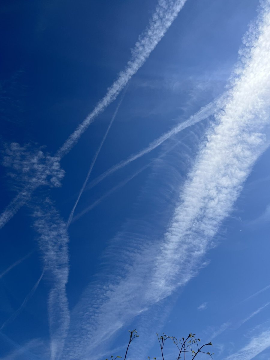 dereactie's tweet photo. Beste @NOS, @volkskrant, @weeronline, @NUnl kunnen jullie mij uitleggen wat dit voor wolken zijn? Ze waaieren van heel smal naar heel breed uit. https://t.co/t7RS2LTIGl