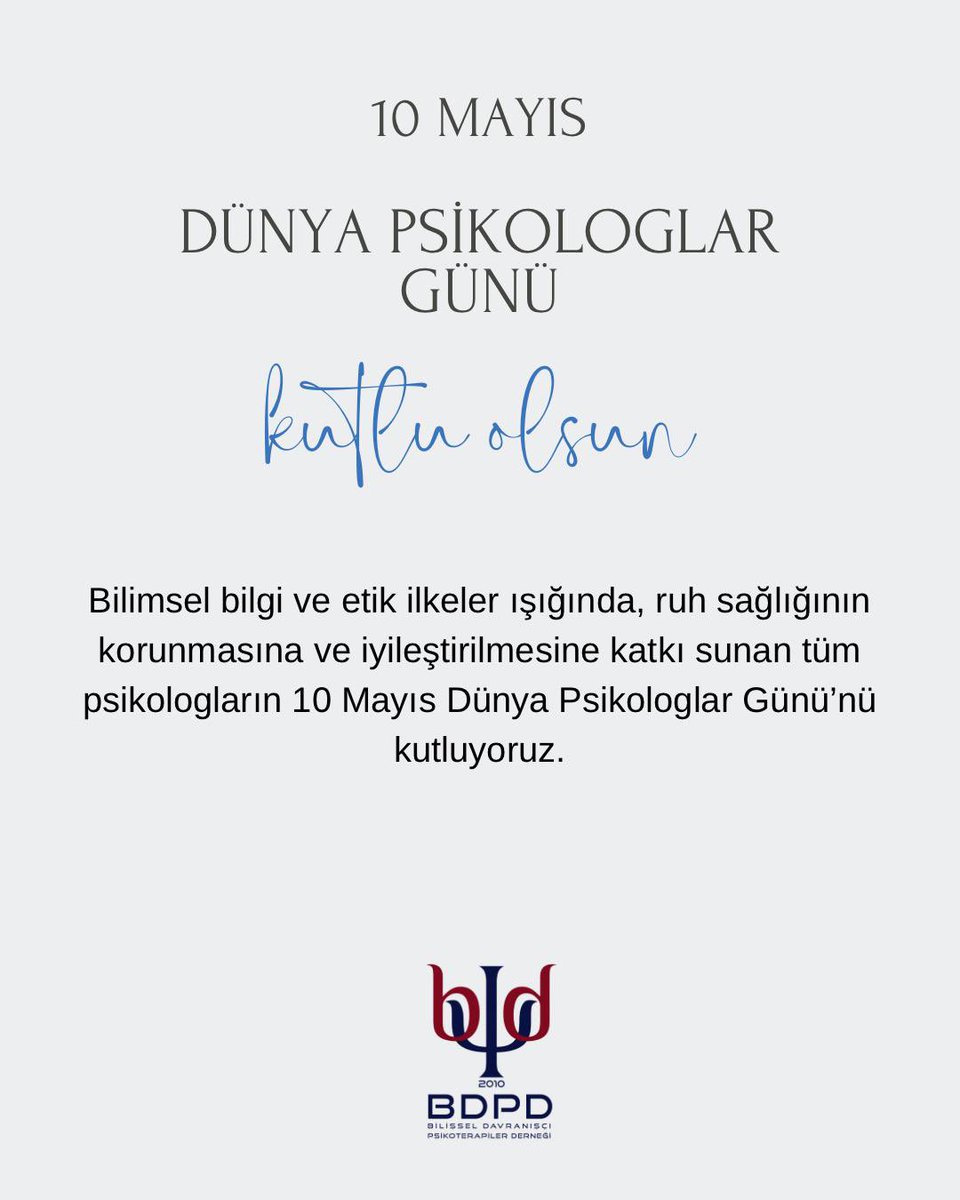 10 Mayıs Dünya Psikologlar Günü…