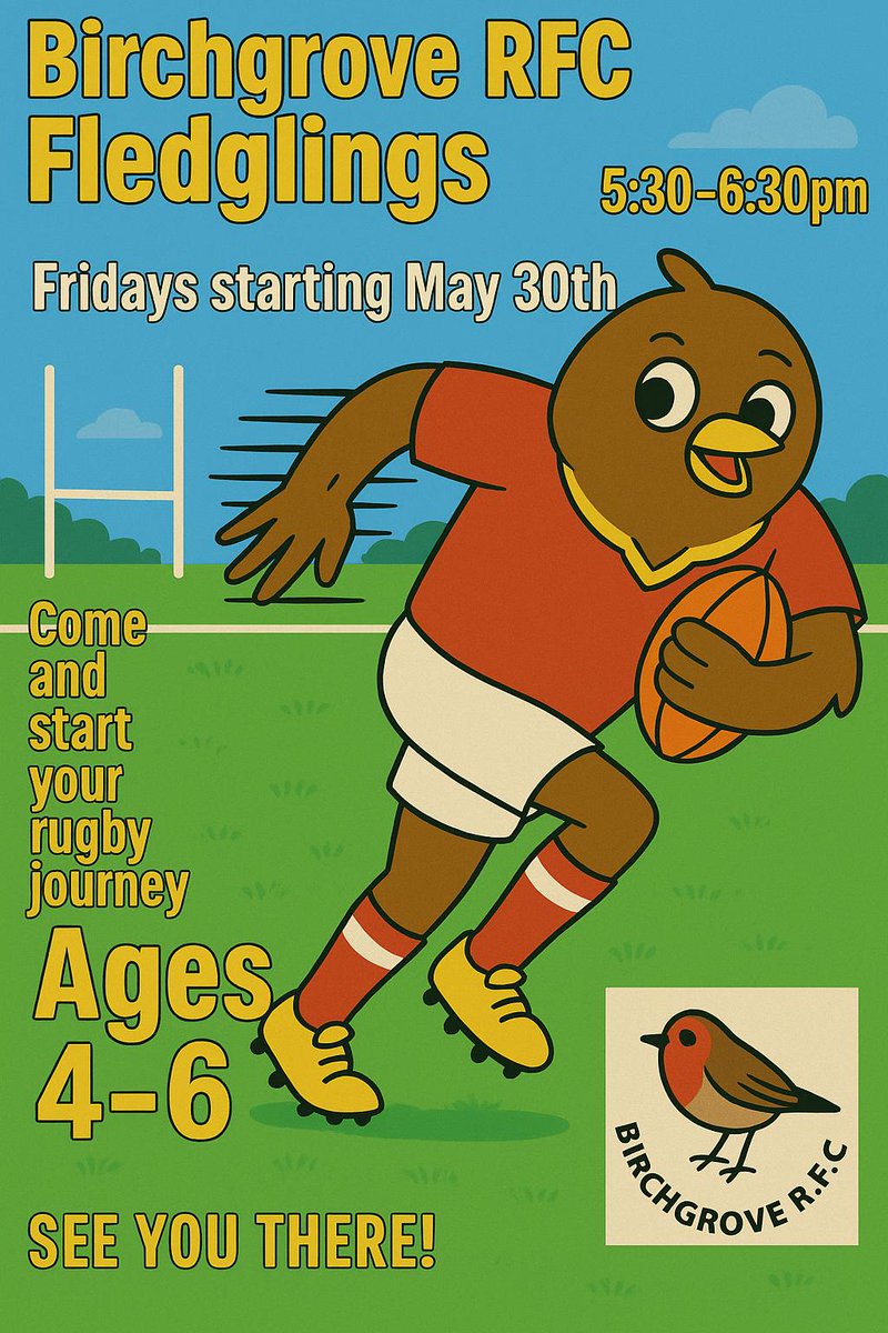 We are pleased to announce the launch of the Birchgrove Fledglings section for 4-6 year olds. Starting on Friday 30 May from 5.30pm to 6.30pm, all boys and girls from 4-6 are welcome. 
We have fully qualified coaches with the WRU, who all DBS checked.