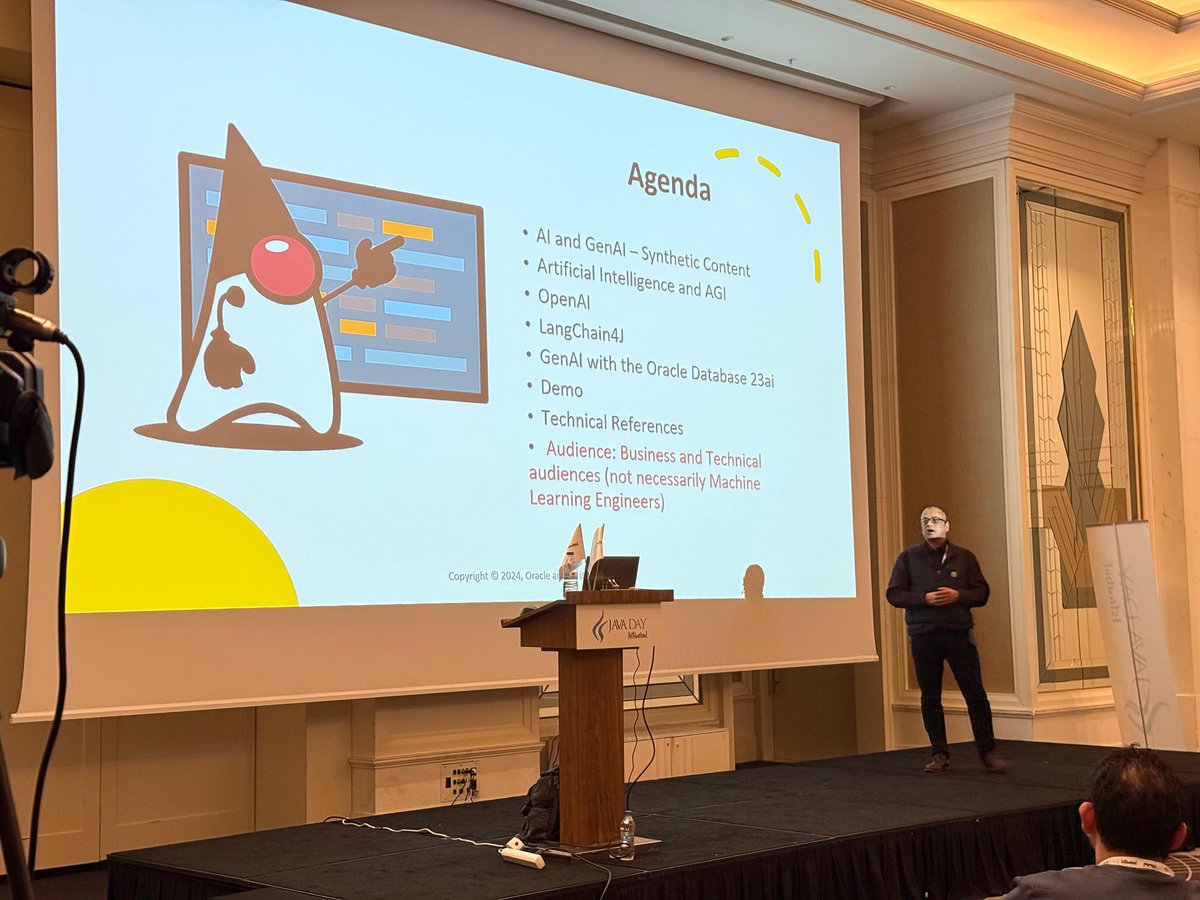 gundogmusmerve's tweet image. 🚀 @Oracle ’dan @juarezjunior’a Langchain4J sunumu için teşekkürler! 🙏🏻 Java geliştiricileri için üretken yapay zekaya hızlı ve pratik bir girişti, tam da ihtiyacımız olan şey 🤓🎉💙 #javadayistanbul #java #langchain4J #ai
