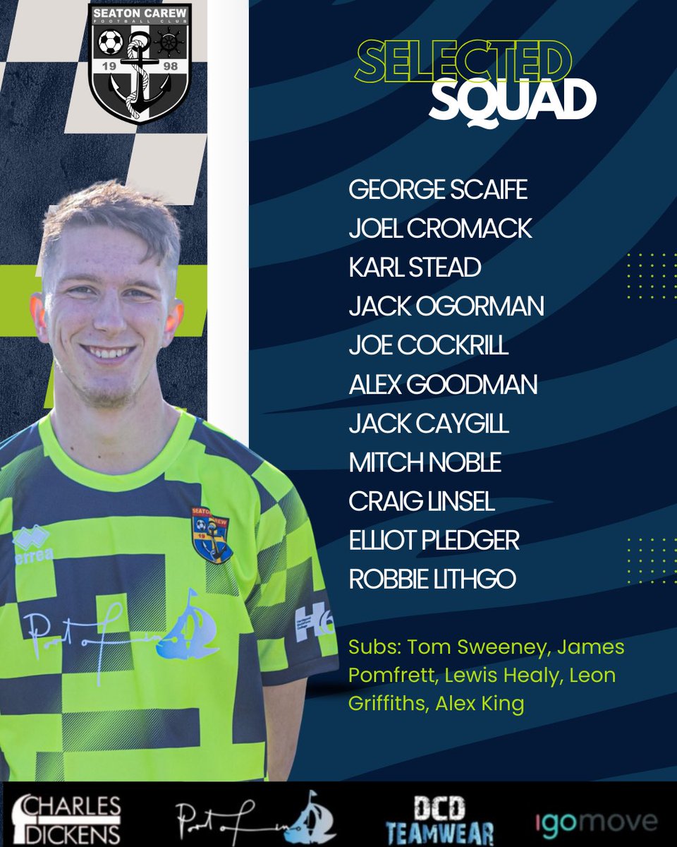 Here’s today’s starting line-up for the Seaton Carew men’s team as we go away to Durham Corinthians! Let’s bring the energy and fight for the three points! ⚽️