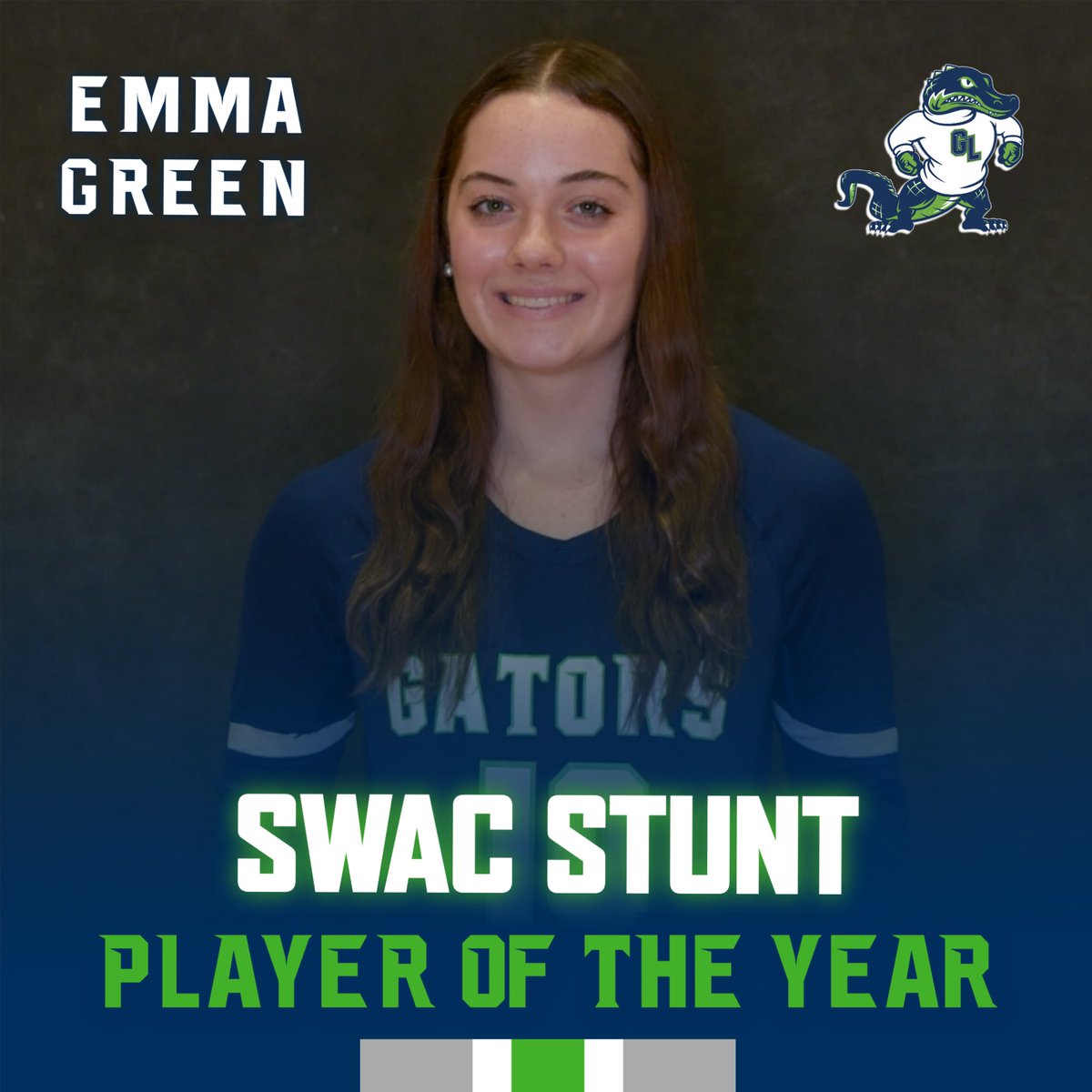 ππ§πππ£ πππ«ππ‘ πΌπ©ππ‘ππ©πππ¨ π (@g_l_athletics) on Twitter photo Congrats to Emma Green -- 2025 SWAC Player of the Year for Stunt! <a href="/G_L_CHEER_STUNT/">Green Level Cheer and Stunt</a> #ChompCity Congrats to Emma Green -- 2025 SWAC Player of the Year for Stunt! <a href="/G_L_CHEER_STUNT/">Green Level Cheer and Stunt</a> #ChompCity