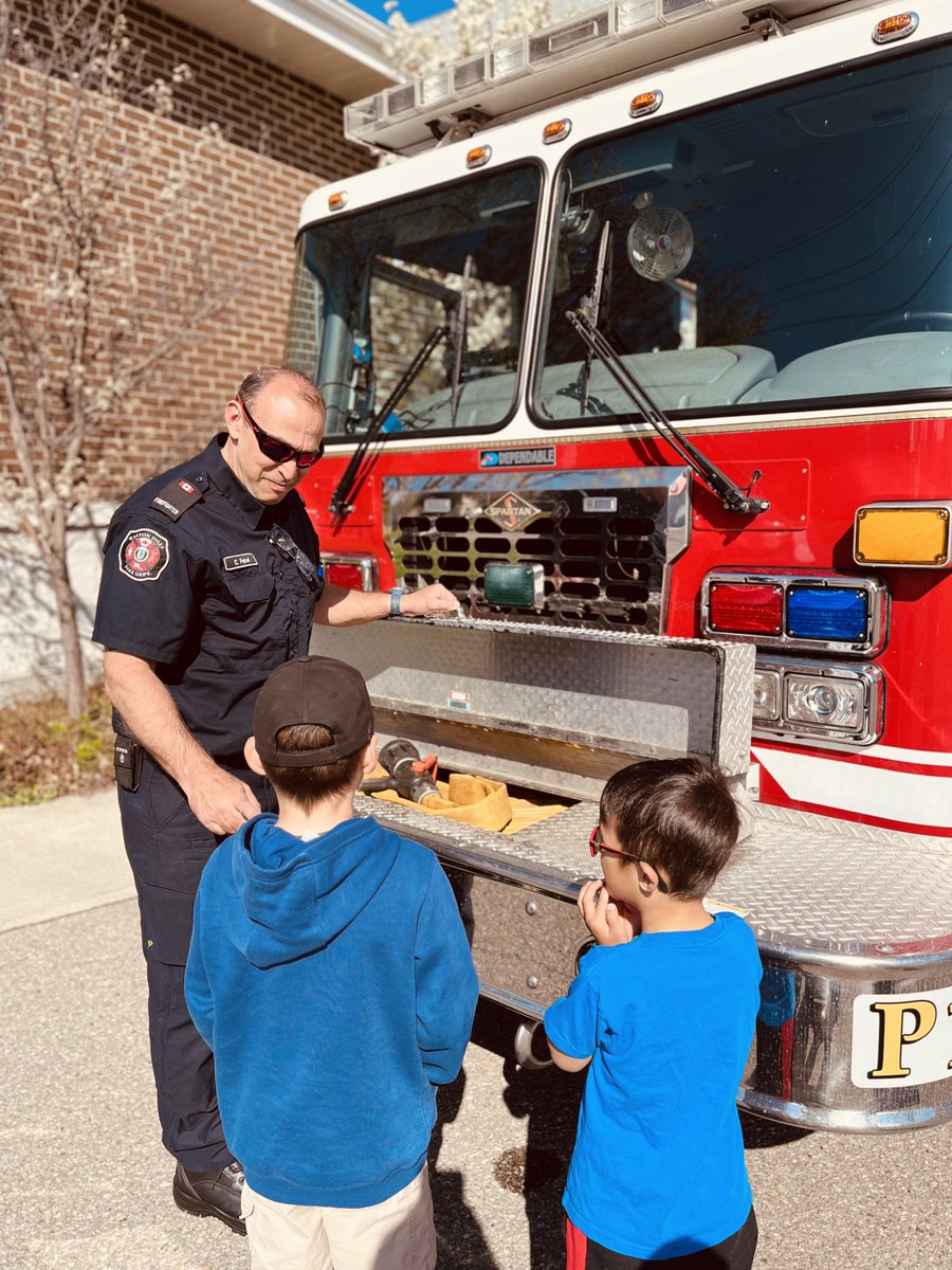 Firefighter Febel showing off P1’s “trash line” to visitors at the Get Ready For Summer Event at the Bethel Church in Acton. We will be here until 1:00 pm today.