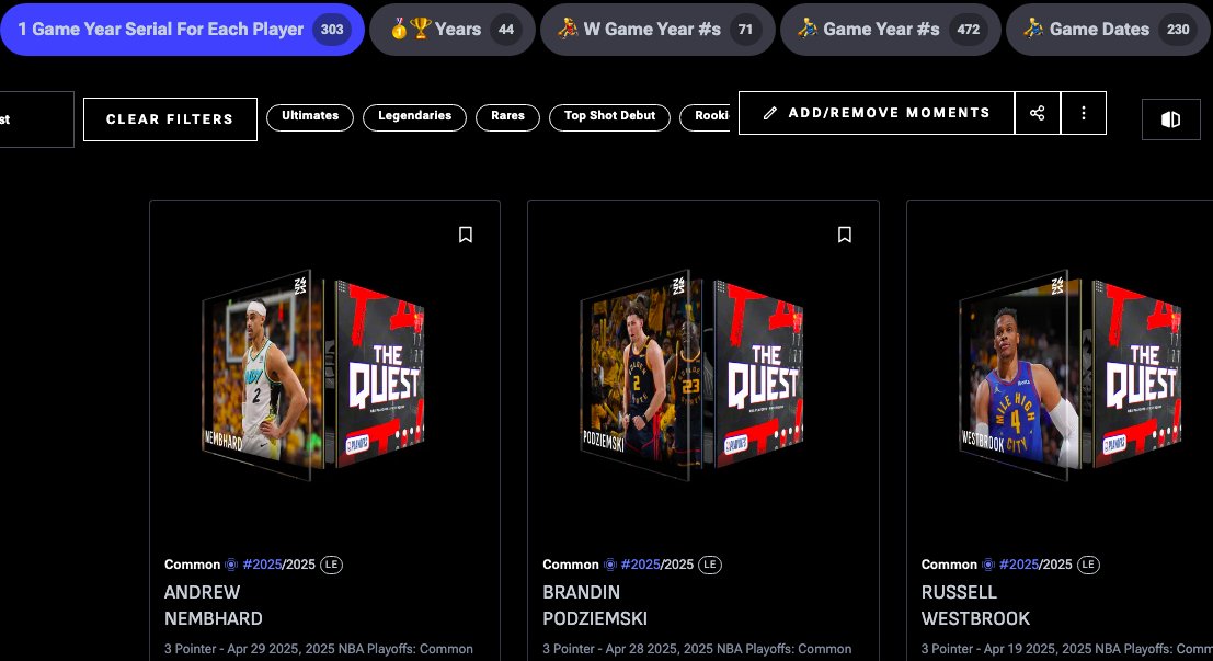 301, 302 and 303.  Leveling up. <a href="/NBATopShot/">NBA Top Shot</a>
