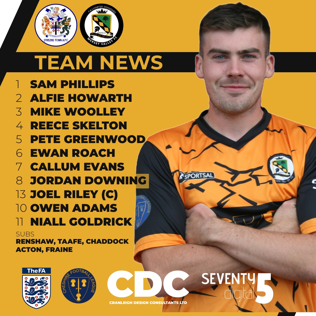 TEAM NEWS

St Helens Town v Mersey Valley
Cheshire League 2

Two changes from the win over Lymm - Goldrick and Downing start!

Kick off in 15 minutes!

#AmberArmy 🟠⚫⚽