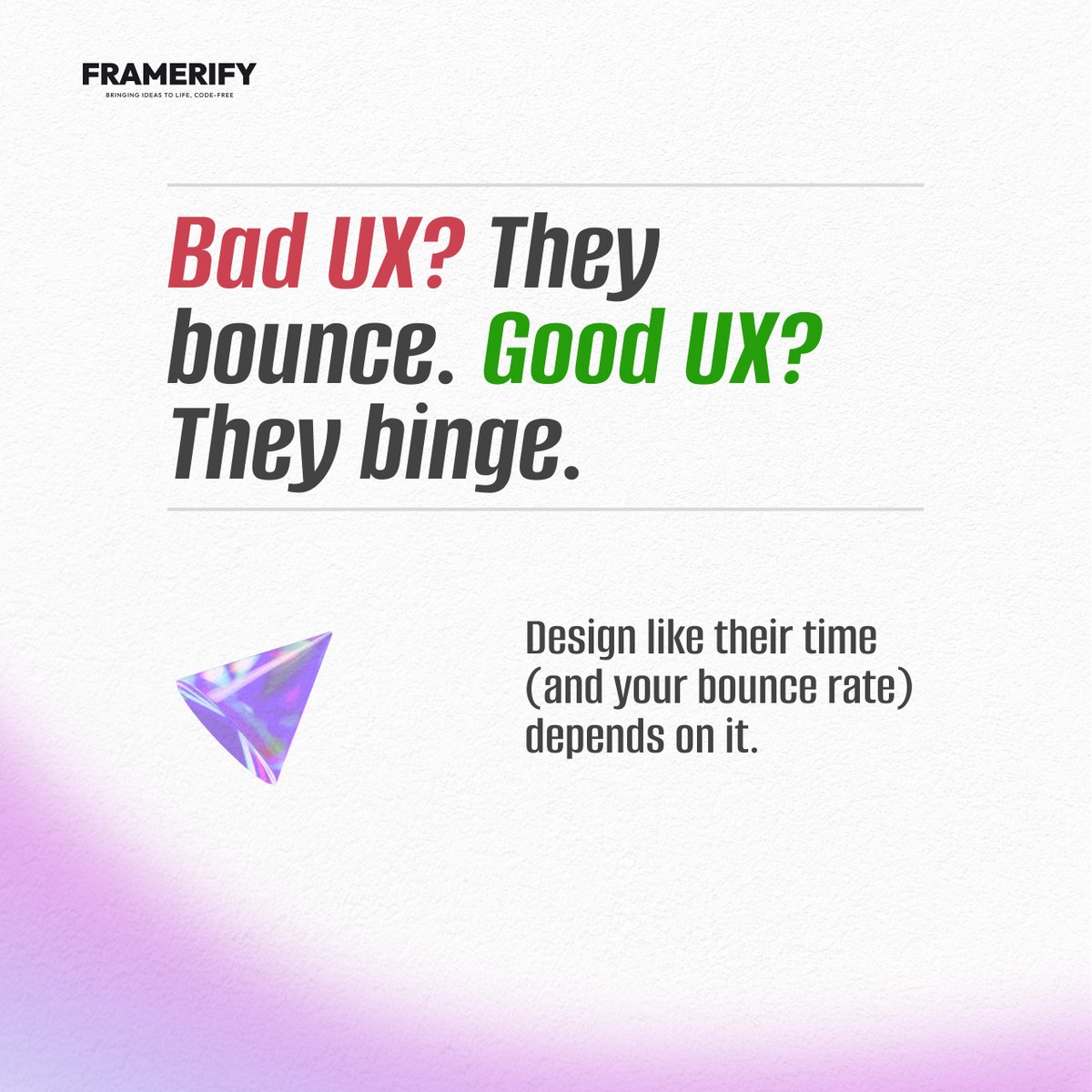 framerify's tweet image. ⏱️ You have 7 seconds.
Bad UX? They bounce.
Good UX? They binge.
Framerify templates are built for speed, clarity, and clicks.
Fast. Focused. Flawless.
💡 Test it. Feel the difference.
#UXDesign #Framerify #SpeedMatters #NoCodeTools