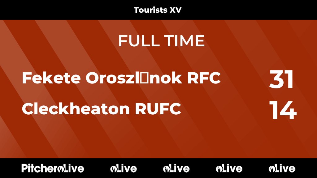 FULL TIME: Fekete Oroszlánok RFC 31 - 14 Cleckheaton RUFC
#FEKCLE #Pitchero
cleckheatonrufc.com/teams/10672/ma…