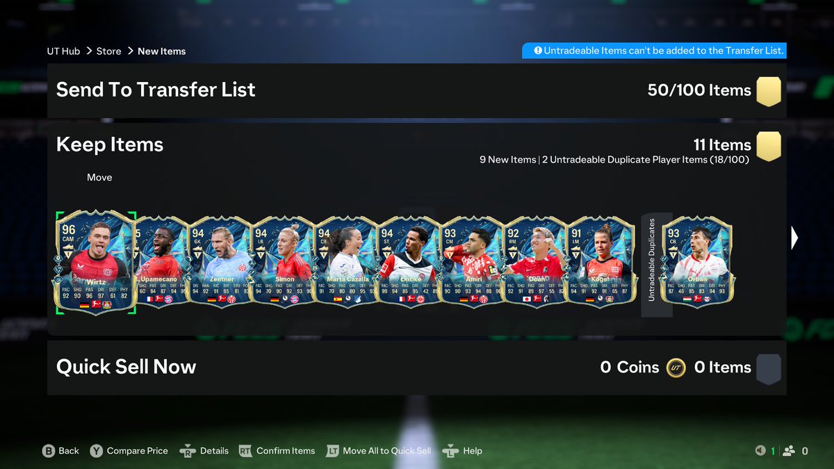 Another rank 1 on the week old account ❤️ rewards were decent too we take a Wirtz, Upamecano and Kimmich