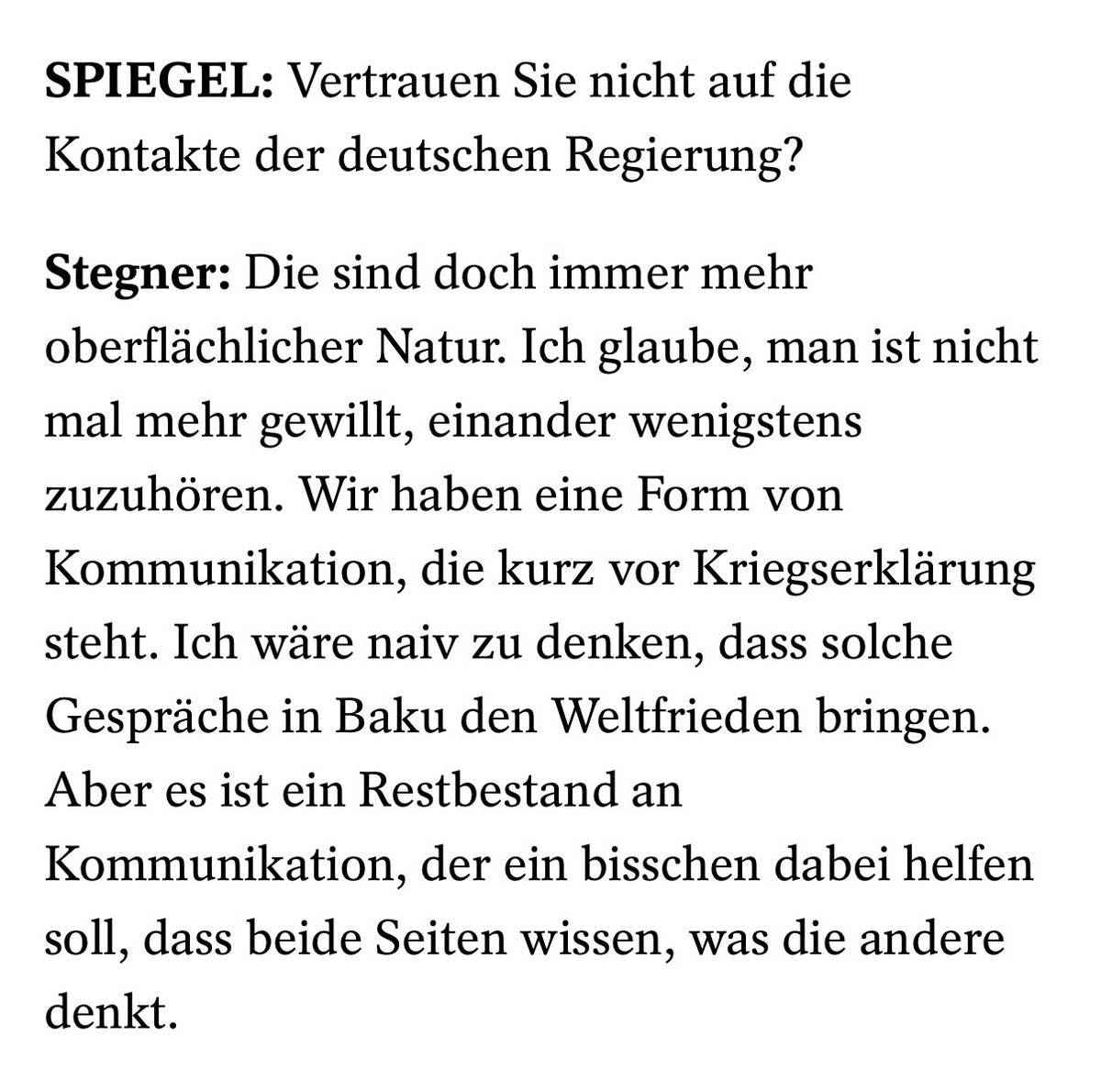 Größenwahn eines Westentaschen-Kissingers.