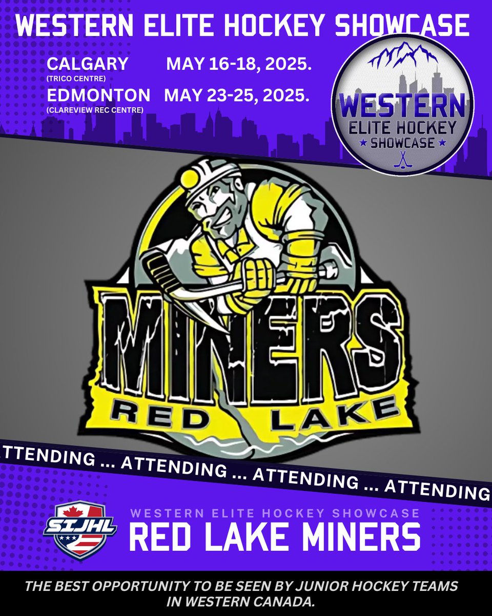 The <a href="/RedLakeMiners/">Red Lake Miners</a>  of the <a href="/SIJHL/">SIJHL</a> have committed to attending the 2025 Western Elite Hockey Showcase.
