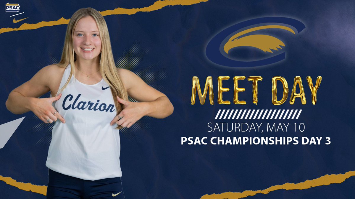 Clarion Golden Eagles (@clarioneagles) on Twitter photo Action at the 2025 PSAC Outdoor Track & Field Championships wraps today as <a href="/cuTandF/">Clarion Track/XC</a> closes out the season!
π Slippery Rock, PA
π Mihalik-Thompson Stadium
π tinyurl.com/29hlkdsj
π₯ tinyurl.com/24kuh9co Action at the 2025 PSAC Outdoor Track & Field Championships wraps today as <a href="/cuTandF/">Clarion Track/XC</a> closes out the season!
π Slippery Rock, PA
π Mihalik-Thompson Stadium
π tinyurl.com/29hlkdsj
π₯ tinyurl.com/24kuh9co