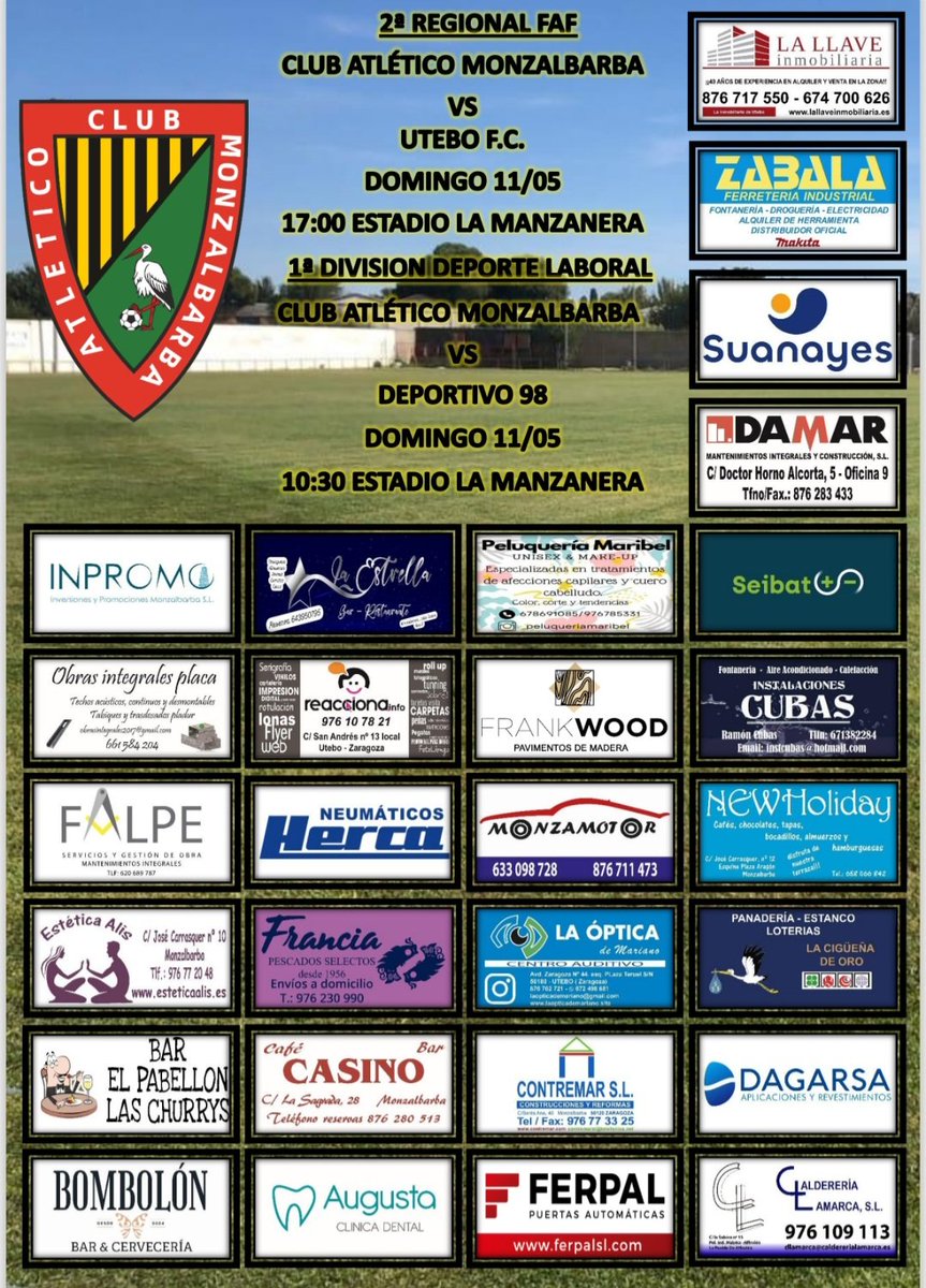 NUESTROS PARTIDOS DEL FIN DE SEMANA 🤟😎⚽️🖤💛🐝 ¡¡ AÚPA MONZAL Y NADA MÁS !!