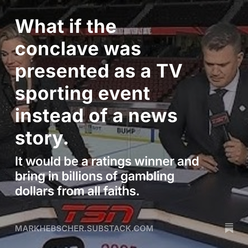 When you don't have the rights to the #StanleyCupPlayoffs2025 and you've got to come up with some programming. The future of sports media, perhaps? A tongue-in-cheek observation.