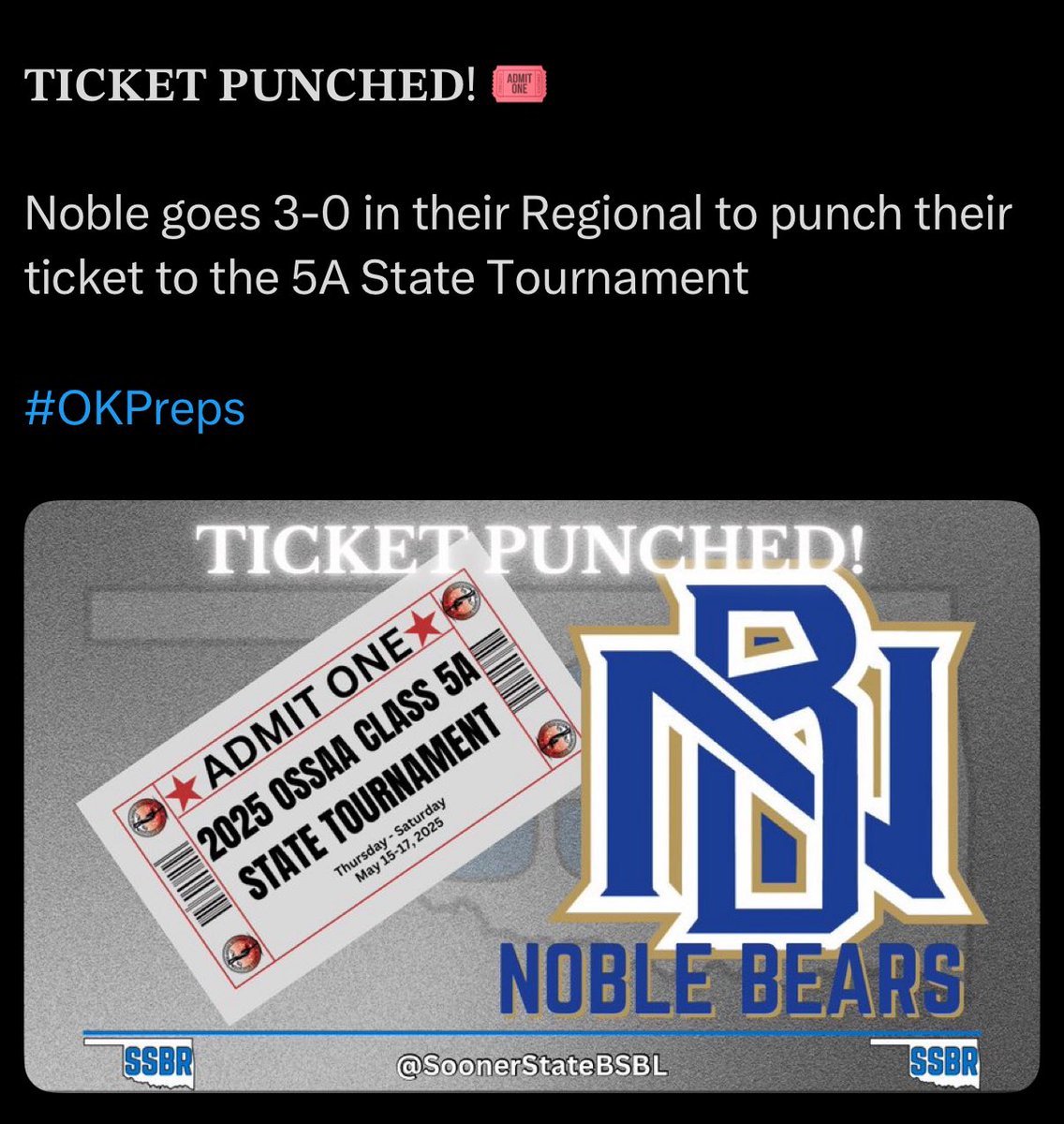Ticket Punched! 🎟️

Blessed to be apart of this incredible baseball family! 3 wins away… don’t let the Bears get hot 👀