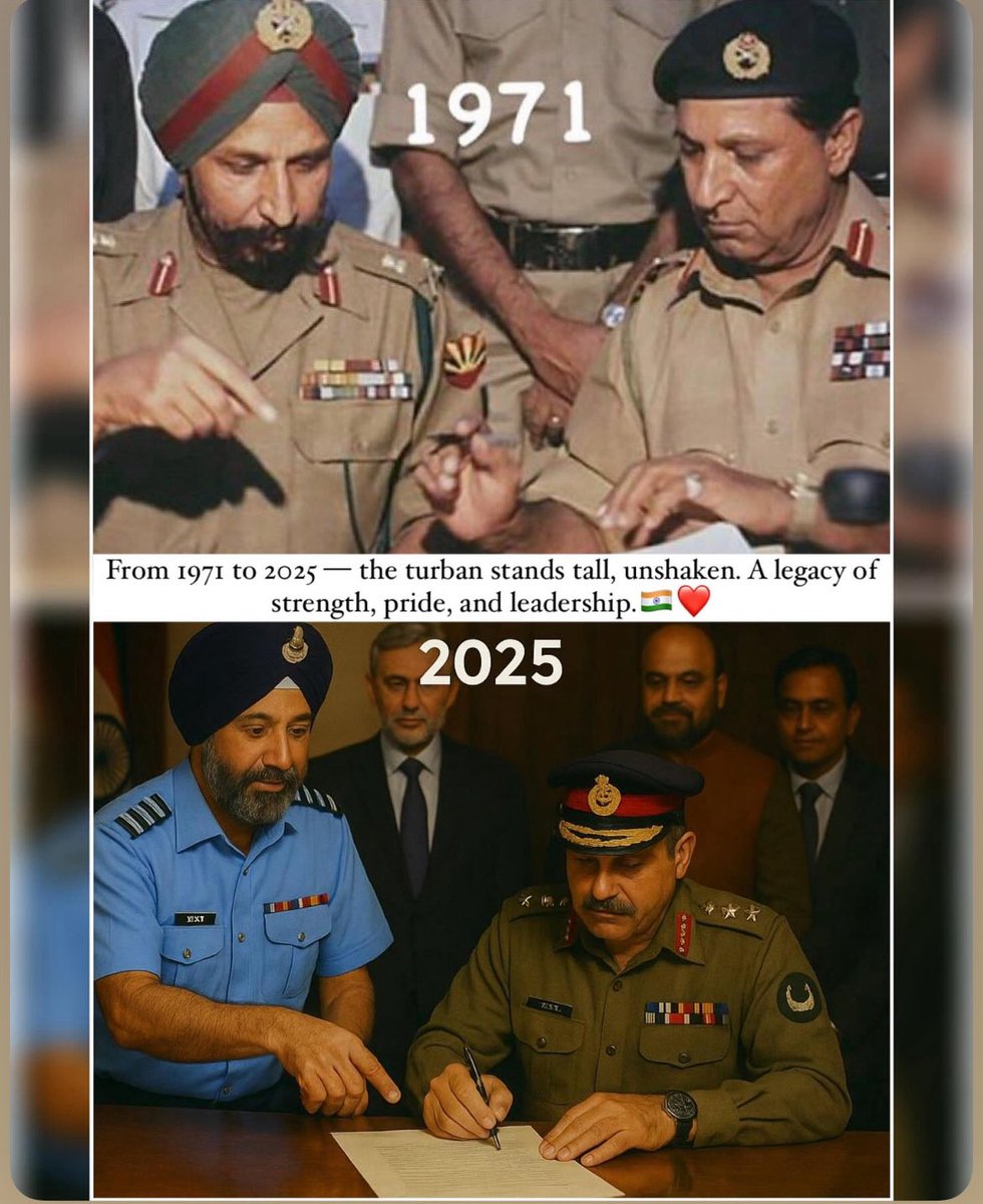 From 1971 to 2025 — the turban stands tall, unshaken. A legacy of strength, pride, and leadership. 

#SardarPower #LegacyContinues #IndiaPakistanWar2025 #IndianArmy