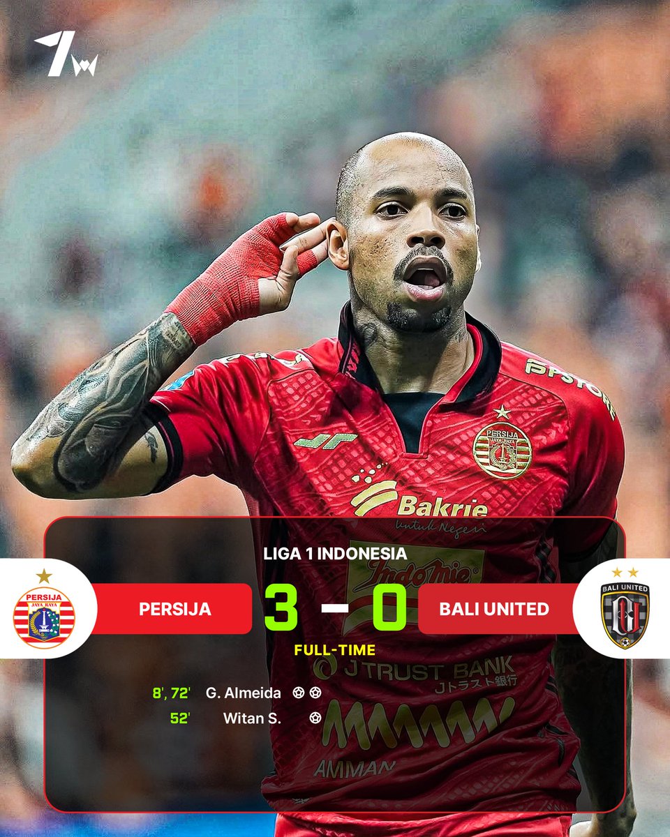 onewinnerid's tweet photo. 3 poin sempurna Persija di JIS

#briliga1 #liga1indonesia #ligaindonesia #persijaday #persija #persijajakarta #thejakmania #jakmania #macankemayoran #baliunited #baliunitedfc #semeton #serdadutridatu https://t.co/SkPxRph3xC