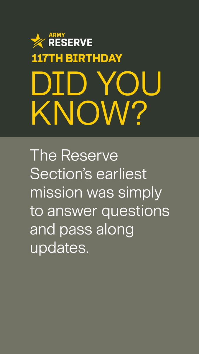 USArmyReserve's tweet photo. #DYK 

April marked the U.S. Army Reserve's Birthday Month! Join us in continuing our 117th Birthday celebration by learning more about #USARThroughTime!⏱️ 
 
#ArmyReserve117 https://t.co/pbQOYBVxU4