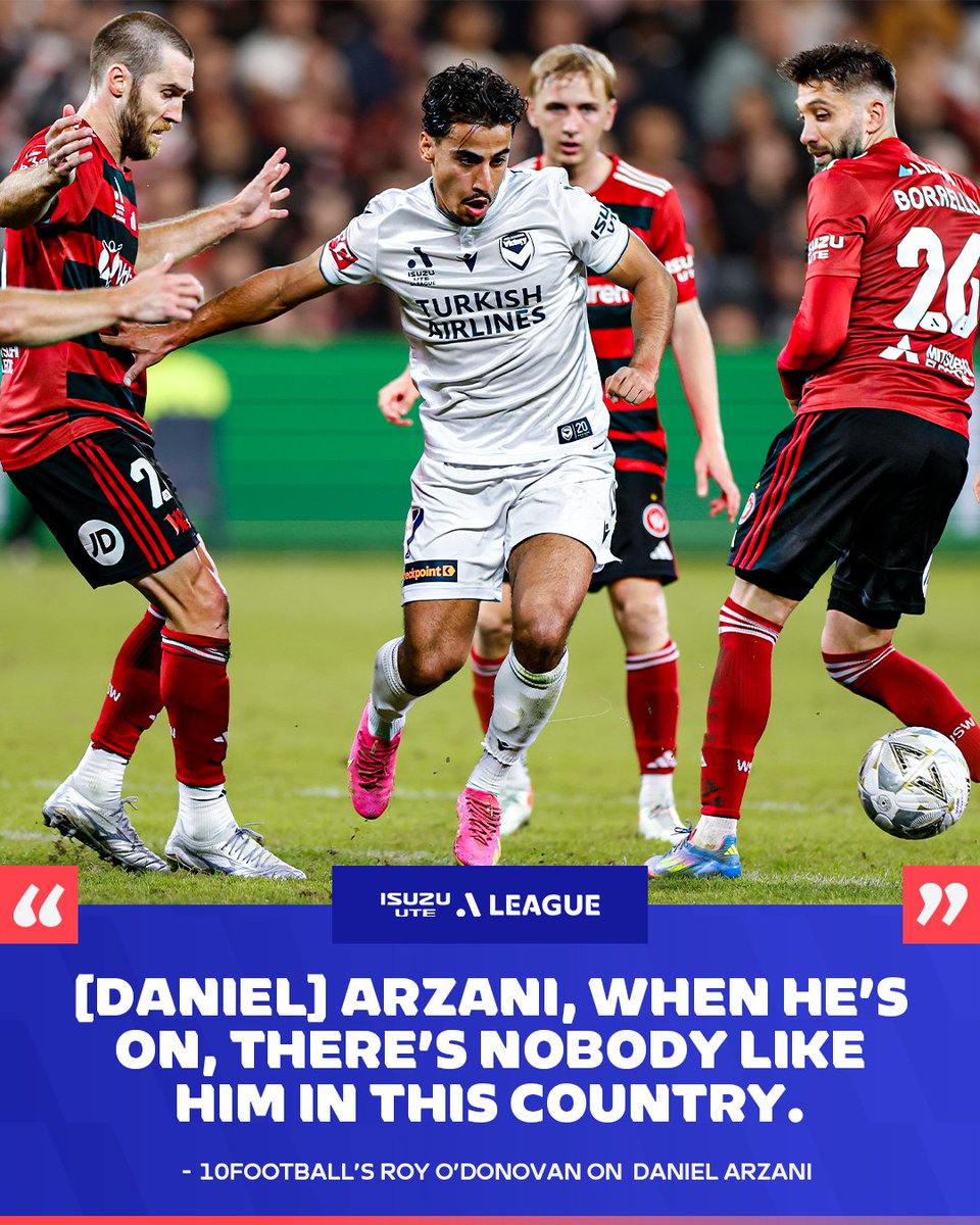 Isuzu UTE A-League (@aleaguemen) on Twitter photo Seriously, how good was Daniel Arzani last night?! ๐ฆ๐บโจ
On the big stage, <a href="/gomvfc/">Melbourne Victory</a>โs Socceroo stepped up with something special and Roy OโDonovan summed it up perfectly ๐
And his coach thinks he can still get betterย ๐ tinyurl.com/2k25wsvk Seriously, how good was Daniel Arzani last night?! ๐ฆ๐บโจ
On the big stage, <a href="/gomvfc/">Melbourne Victory</a>โs Socceroo stepped up with something special and Roy OโDonovan summed it up perfectly ๐
And his coach thinks he can still get betterย ๐ tinyurl.com/2k25wsvk