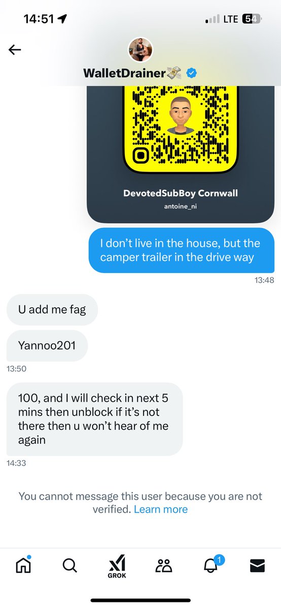DaizosBoy's tweet photo. Please don’t scroll past.
@DominantTattGOD took £200 from me for an in-person session, kept pushing for more, then blocked me. I’m standing alone on a street in Manchester, shaking and in shock. My body’s frozen—I can’t even move. I don’t know what to do. https://t.co/T6AAtXs7vy