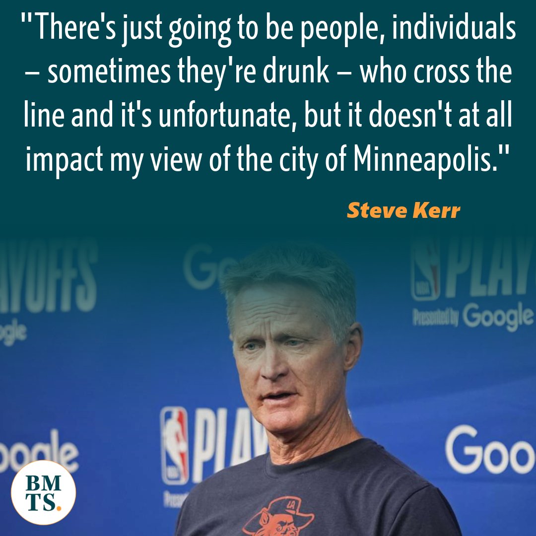 Steve Kerr applauds Wolves for quick action with fan; believes in 'Minnesota Nice' si.com/nba/timberwolv…
