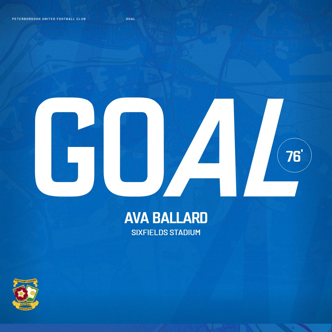 76' - GOOOOAAL! Ballard curls her free-kick into the top left corner to add sixth for Posh! 

🎩 6-1 ⚪️| #pufc