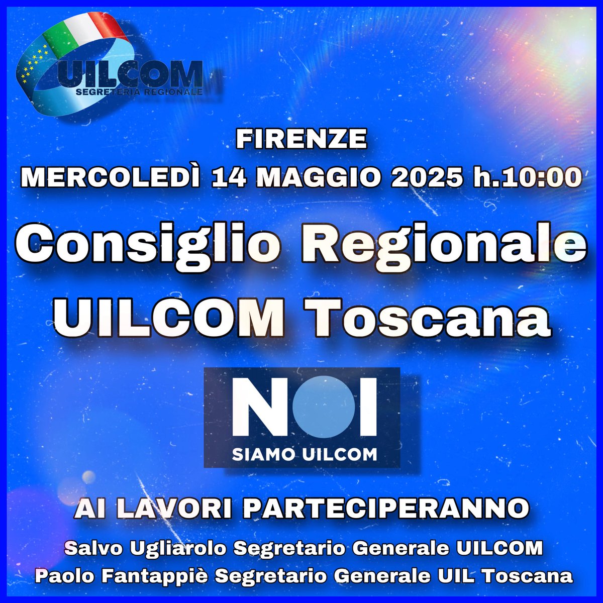 Uilcom_Toscana's tweet photo. 📌 Consiglio Regionale UILCOM Toscana

🔵 UILCOM

@SalvoUgliarolo https://t.co/J8qBvqh7xI