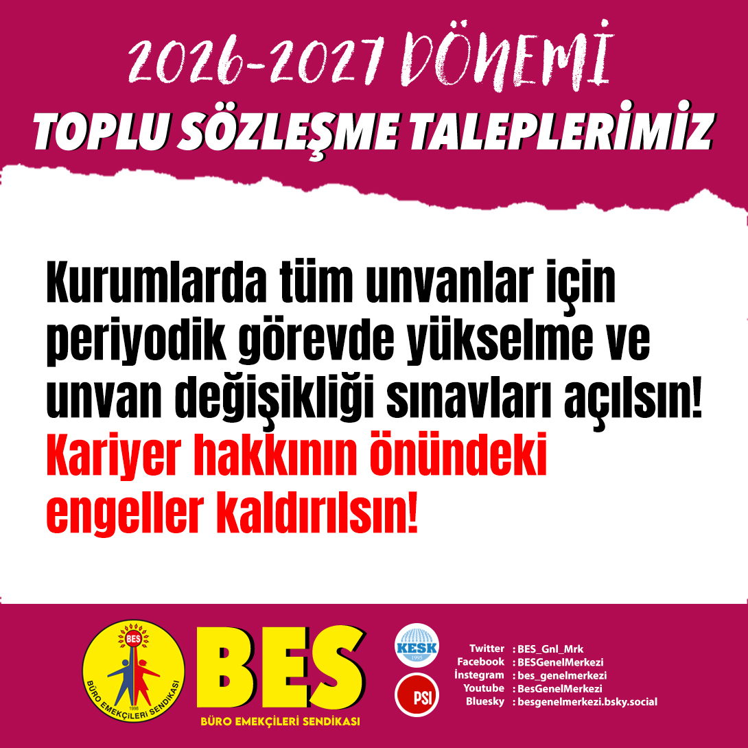 #TİSTaleplerimiziAçıklıyoruz 

✔️ Sözde toplu sözleşme ikramiyesi değil, yılda iki maaş ikramiye!
✔️ Çalışırken oluşan yaşamsal giderler kamu tarafından karşılansın!
✔️ 666 sayılı KHK ile gasp edilen ikramiye, ek ödeme, fazla mesai ücretleri ödensin!
✔️ Kariyer hakkının önündeki