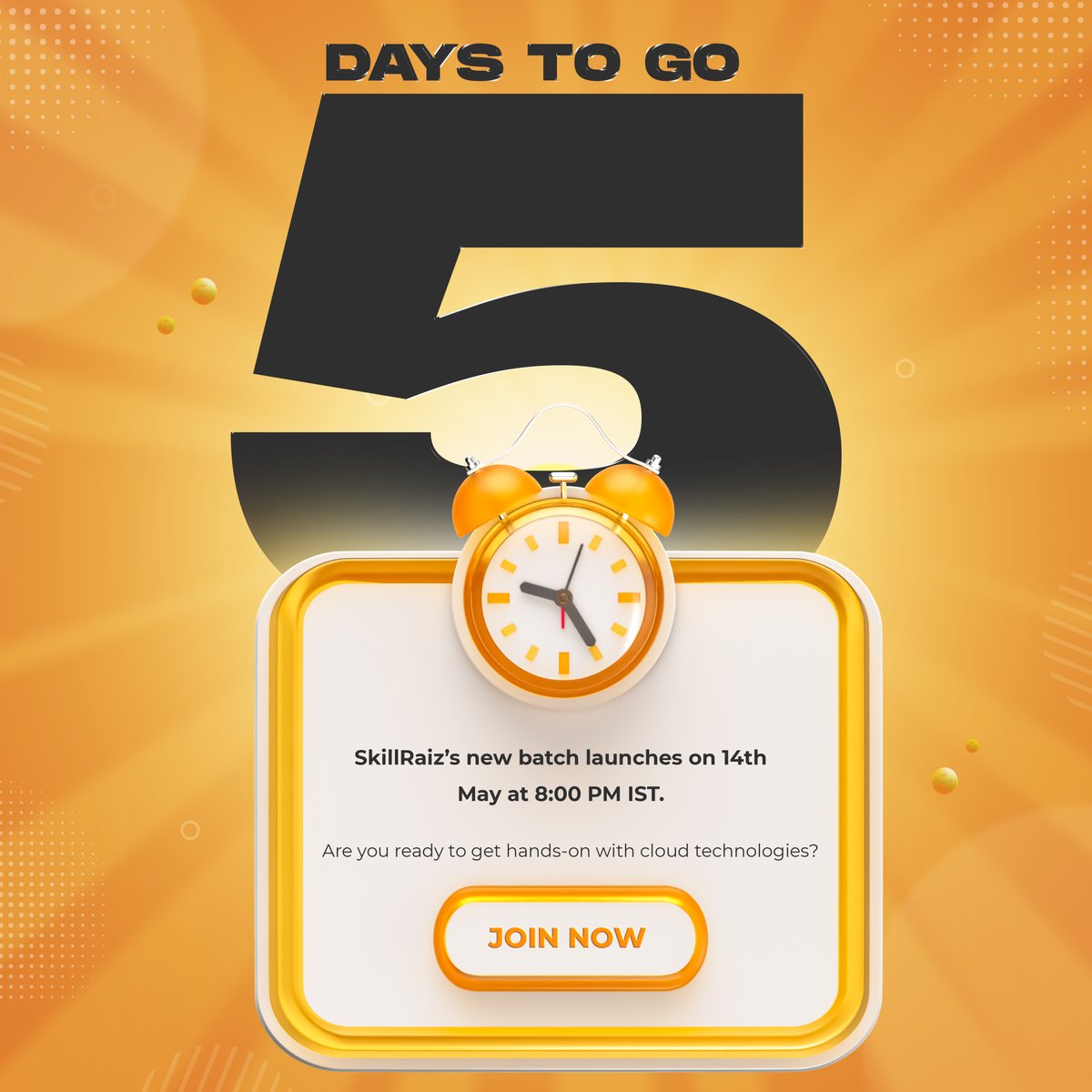 skillraiz's tweet image. Only 5 days to go
Our next Cloud batch is almost here kicking off May 14th at 8 PM IST!
If you've been waiting for the right moment to dive into Azure... this is it.
Let’s make tech easy, practical, and exciting together.
.
#SkillRaiz #CloudMadeSimple #AzureLearning