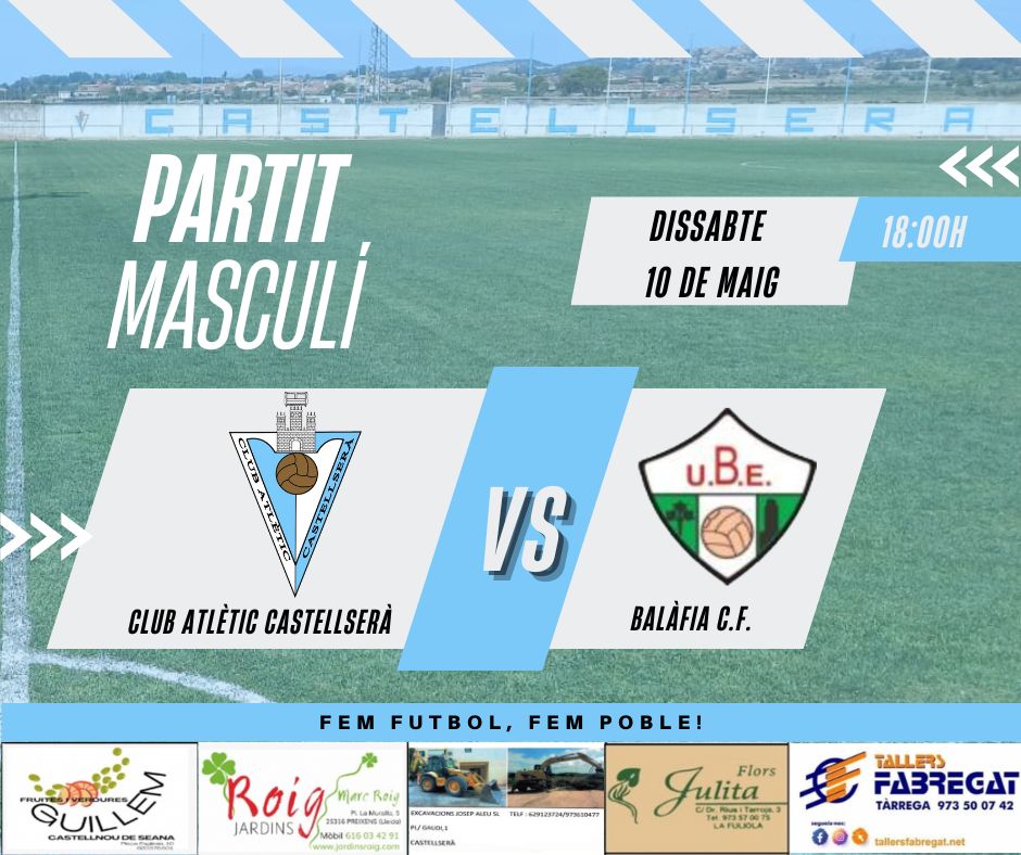 Aquesta tarda A LES 18H juguem l'últim partit a casa de la temporada. Esperem poder guanyar aquest darrer partit al camp, aprofitant que és la Festa Major del Bandoler.
Us hi esperem per donar suport!
#2cat5