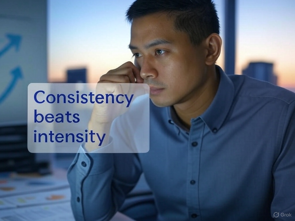 daretobewealthy's tweet photo. Every day is an opportunity to improve your financial habits slightly. Consistency beats intensity. #ConsistentHabits #FinancialImprovement https://t.co/k6lm1VqPcZ