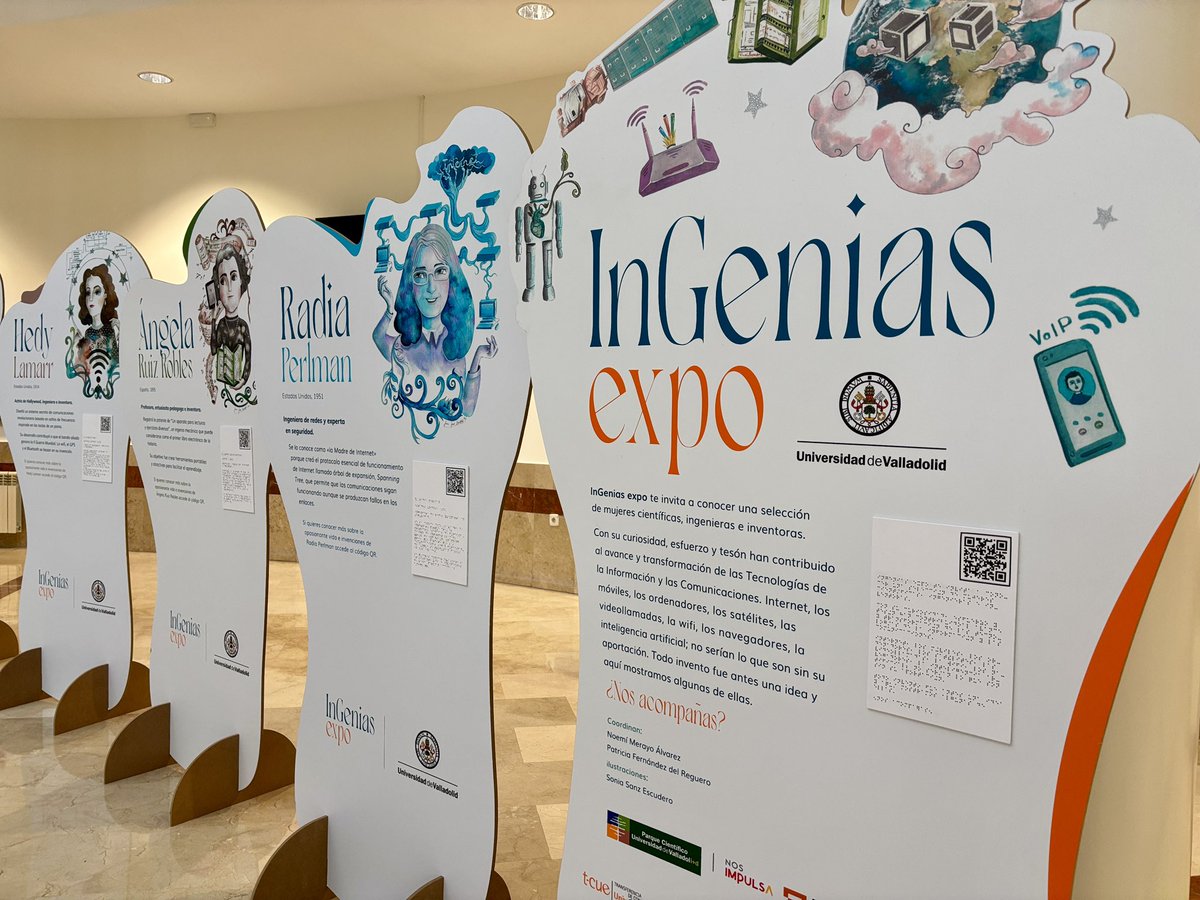 Espacio interactivo 4️⃣

▪️Una fibra más resistente que el acero.

▫️Sistemas de comunicaciones secretos inspirados en las teclas de un piano 🎹 

▪️Modelos precursores del router moderno.

Grandes científicas, ingenierias e inventoras los hicieron realidad. #FeriaCienciaUVa