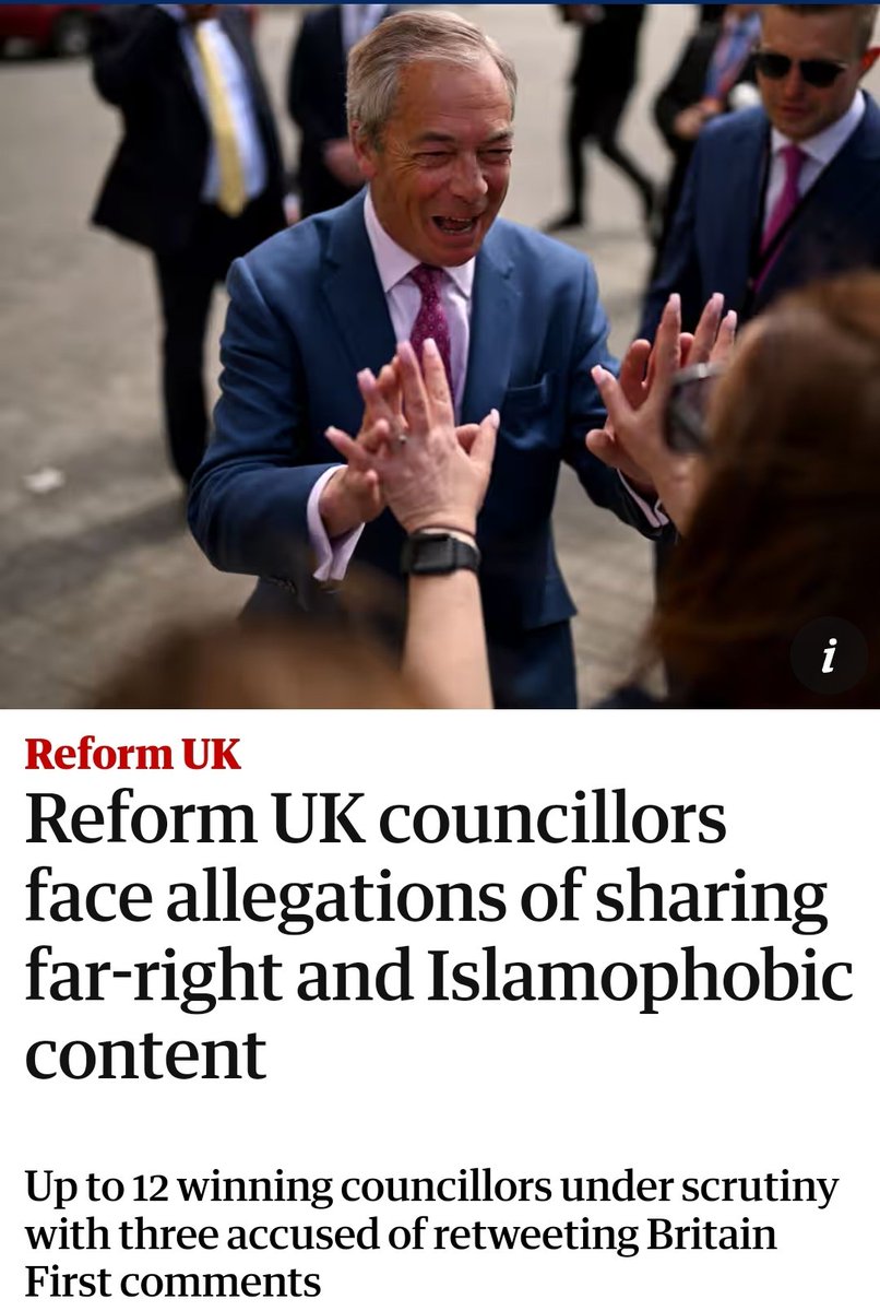 Narinder Kaur (@narindertweets) on Twitter photo Up to 12 newly elected Reform UK councillors are facing allegations of sharing social media content ranging from support for the far right to explicitly Islamophobic comments.
Shocked I tell ! Shocked Up to 12 newly elected Reform UK councillors are facing allegations of sharing social media content ranging from support for the far right to explicitly Islamophobic comments.
Shocked I tell ! Shocked