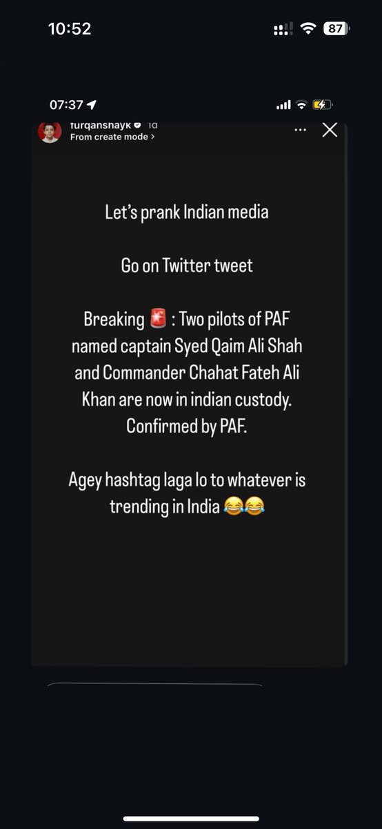 WritesToFreedom's tweet photo. @im_usamakhalid @akhileshutup It was a prank started by Pakistanis. Please fact check first https://t.co/I4KNWTzgG0