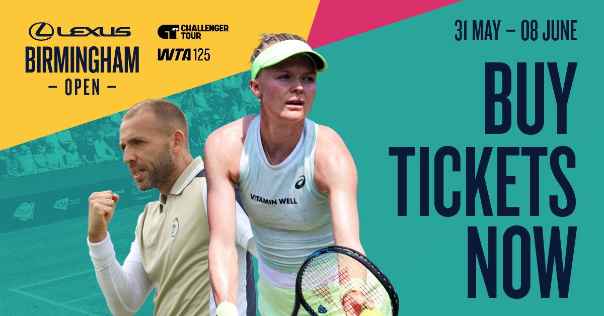 World class tennis comes to Birmingham! 🎾 

The Lexus Birmingham Open is being held at The Edgbaston Priory Club from 31st May to 8th June. 

Tickets are on sale now: bit.ly/4dcqWqG

<a href="/the_LTA/">LTA</a>