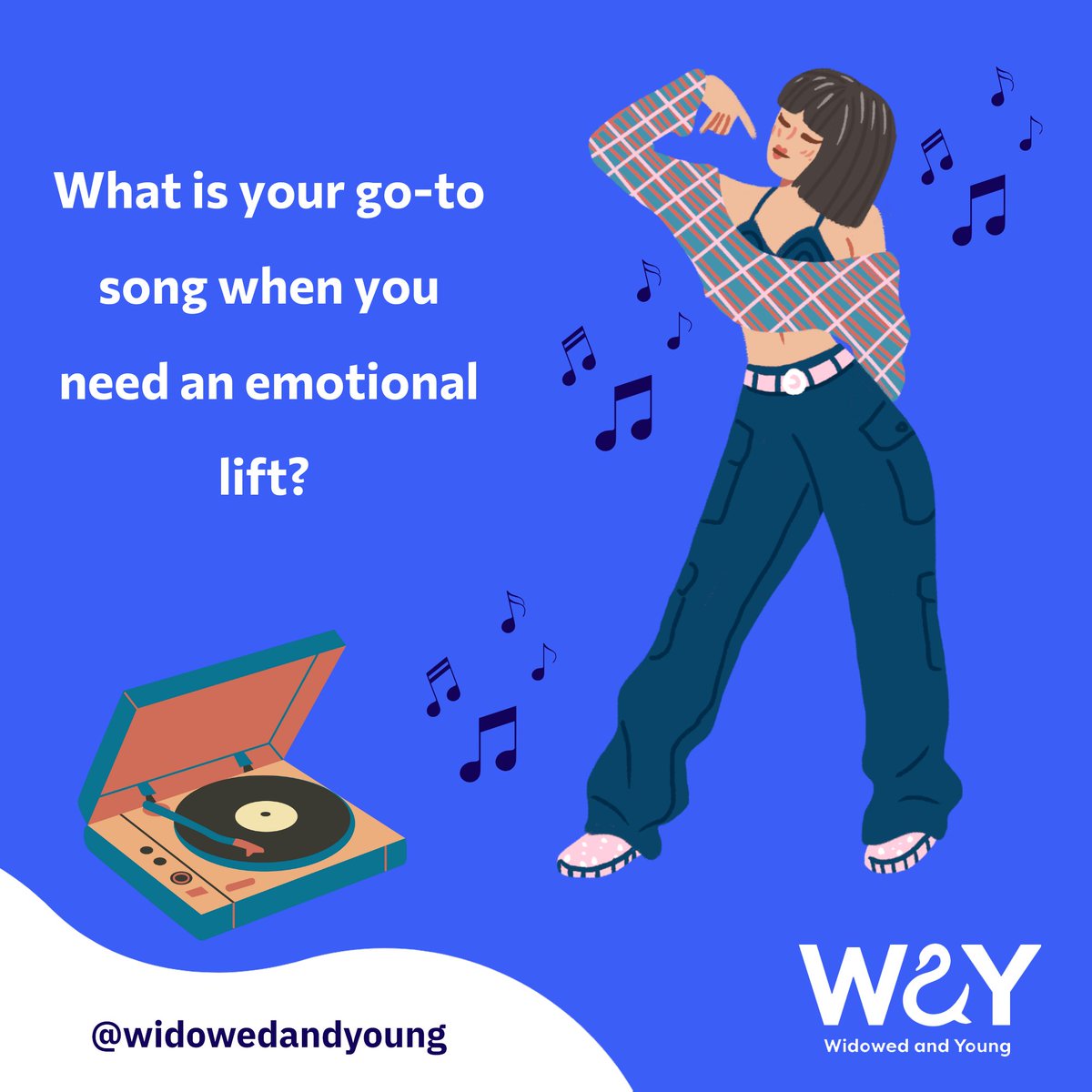 Music can be a great way to boost your mood - but which song are you putting on first? 

💙🎵

#moodbooster #supportingwidows