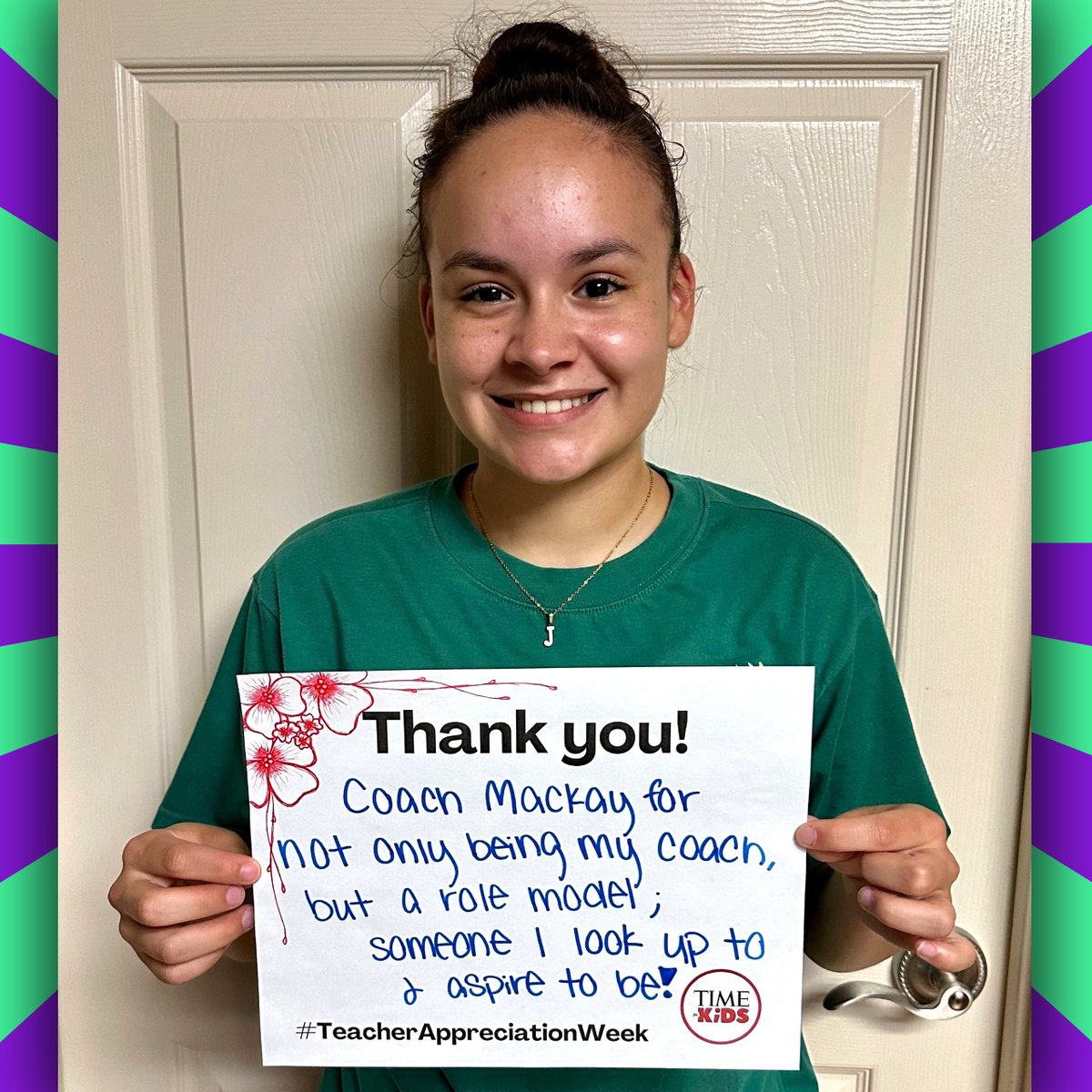 Jordyn, our January 2024 Kid of the Month, from Texas, aspires to be like her coach. tfk.news/4iYw5Um

Tell us: Who is your educator role model? #TeacherAppreciationWeek