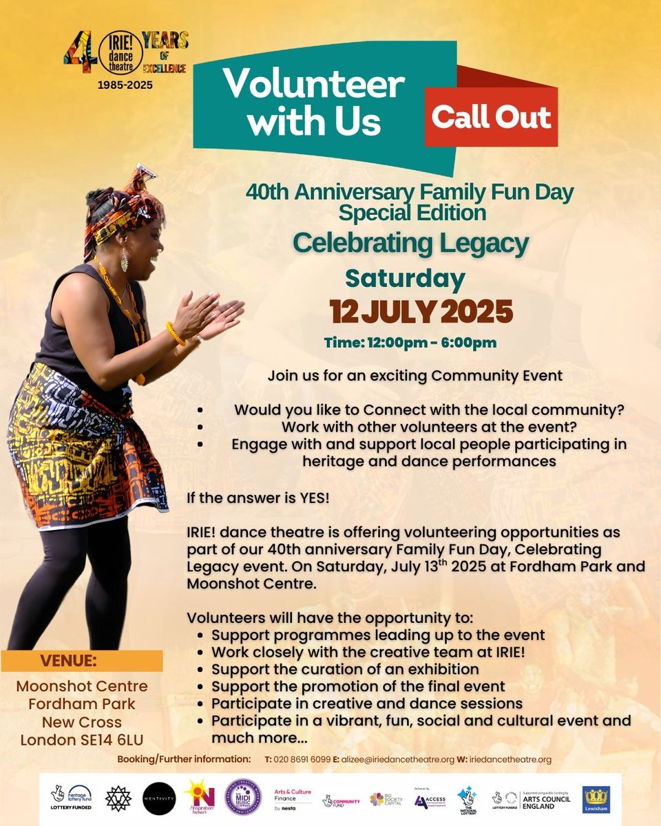 Join our Family Fun Day celebrating 40 years of Legacy in partnership with 
The Midi Music Company and The INSPIRATION® Network! 

Date: 12 July 2025 12-6pm
Venue: Moonshot Centre, Fordham Park | New Cross London SE14 6LU
Book your FREE tickets now! Link in bio