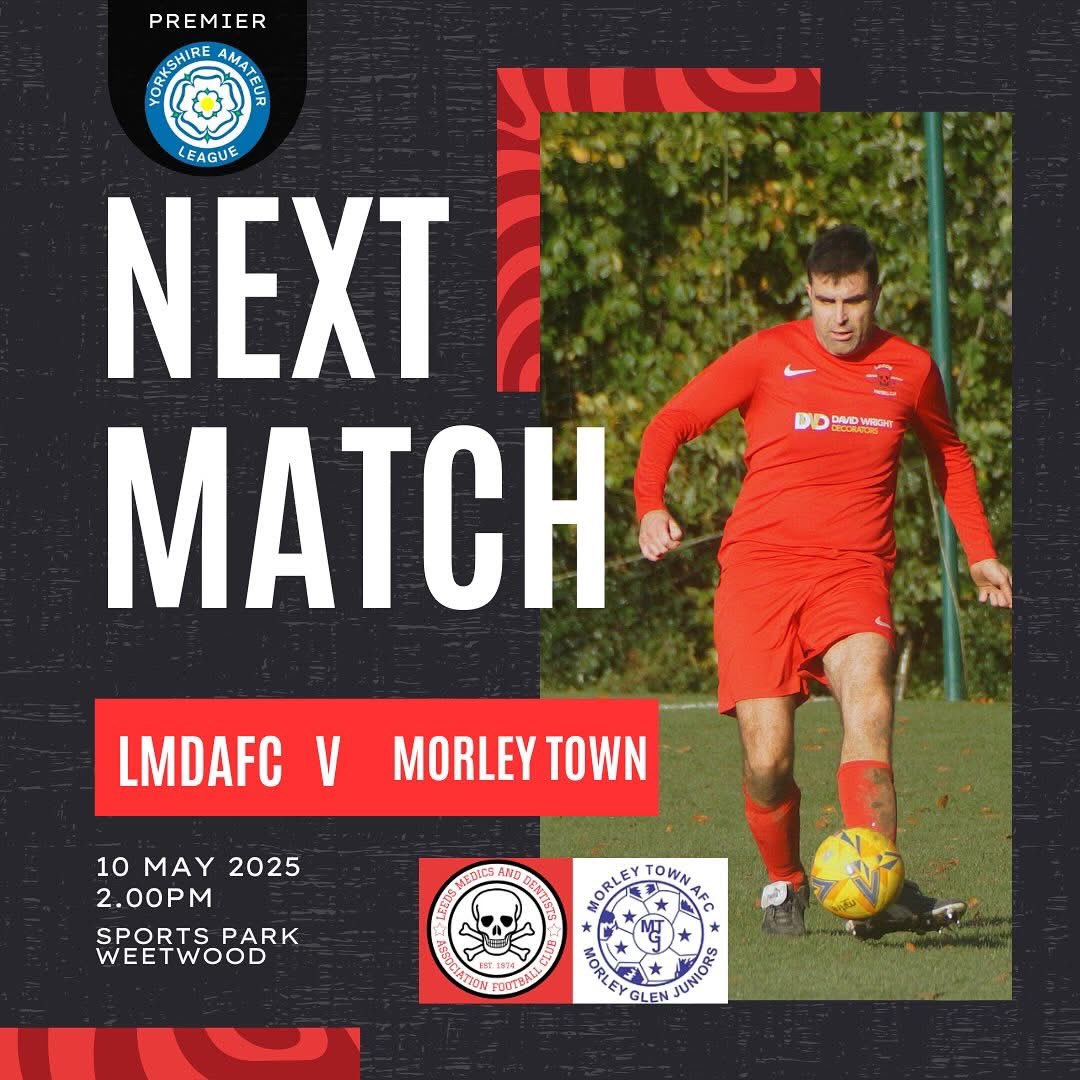 Today marks the last game of the season for our 2s.
We will be playing Morley Town at home, a team we beat 5-2 last time out.
It will also be Timpson’s last game for the open age teams. This is his 20th season with the club which is an incredible service to the club.

#LMDAFC