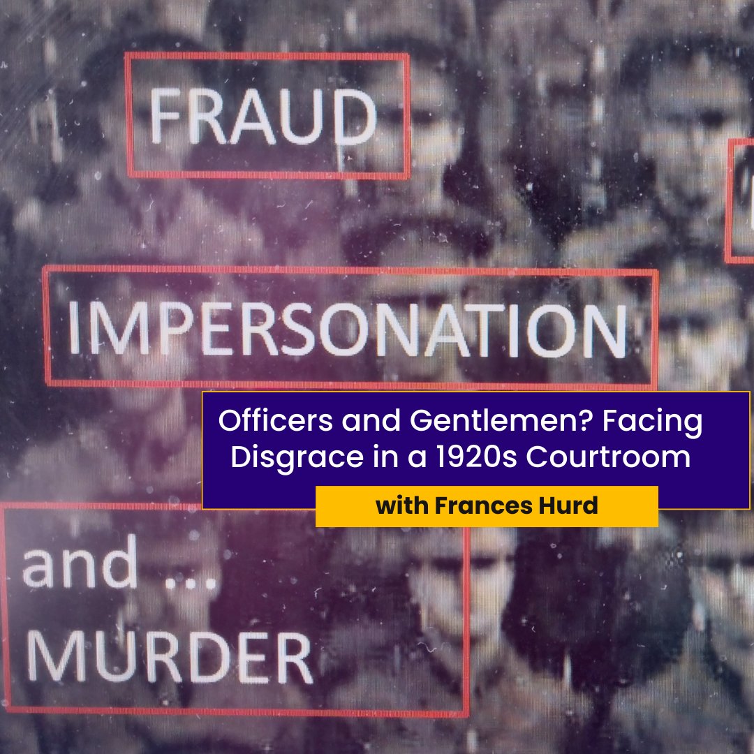 🎖️ Officers and Gentlemen? Facing Disgrace in a 1920s' Courtroom
📅 Thurs 15 May | 14:00 (UK) | 💻 Zoom
Frances Hurd explores real cases of ex-WWI officers who fell from grace in the 1920s. What went wrong — and why did it matter?

🎟️ Book: members.sog.org.uk/events/658d6ae…