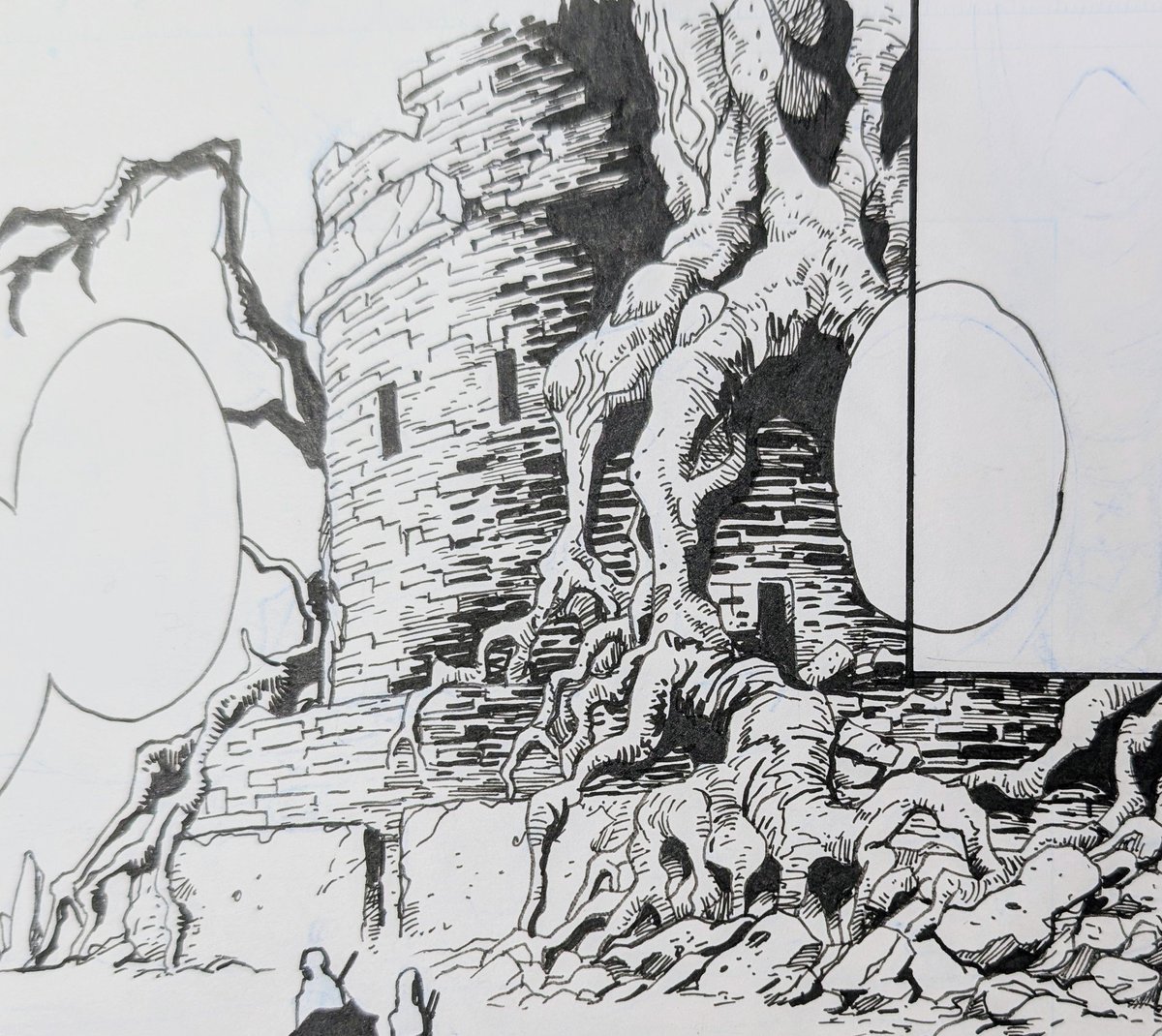 こー言う遺跡系をいつまでも描いていたい。締め切りがなければね。 