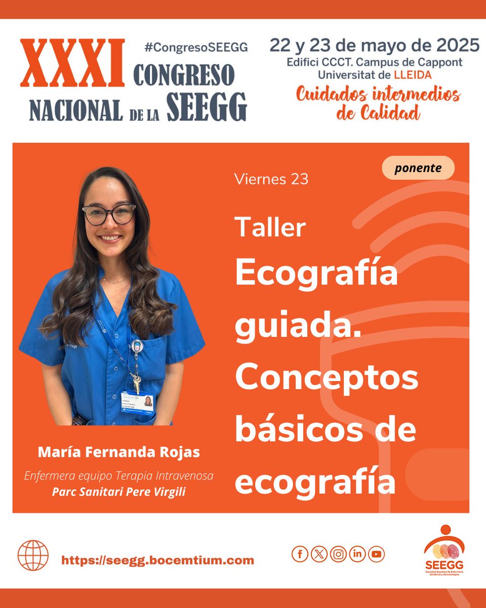 #SEEGG2025 | 
🟩👩‍🏫 𝐓𝐚𝐥𝐥𝐞𝐫 𝐞𝐜𝐨𝐠𝐫𝐚𝐟í𝐚 𝐠𝐮𝐢𝐚𝐝𝐚:
𝐂𝐨𝐧𝐜𝐞𝐩𝐭𝐨𝐬 𝐛á𝐬𝐢𝐜𝐨𝐬 𝐝𝐞 𝐞𝐜𝐨𝐠𝐫𝐚𝐟í𝐚 
📅  Viernes, 23 de mayo de 2025
⌚ 11:45 – 12:45 H. 
🏨 Sala de Videoconferencias
Universitat de Lleida (UdL)
#Enfergeronto #EnfermeríaGeriátrica #Enfermería